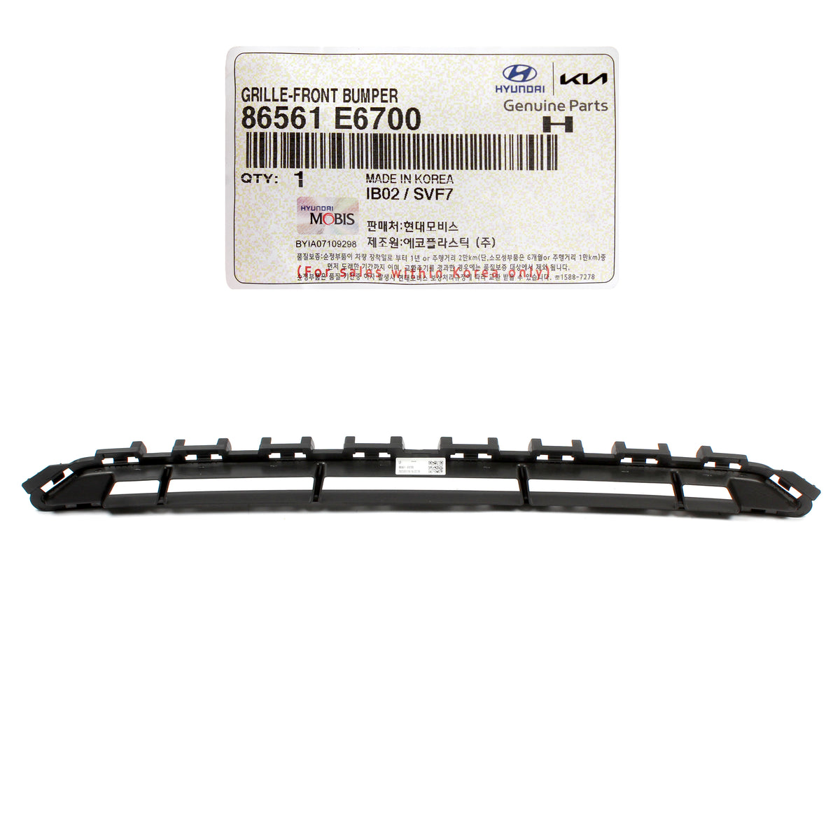 GENUINE Front Bumper Lower Grille for 2018 2019 Hyundai Sonata 86561-E6700