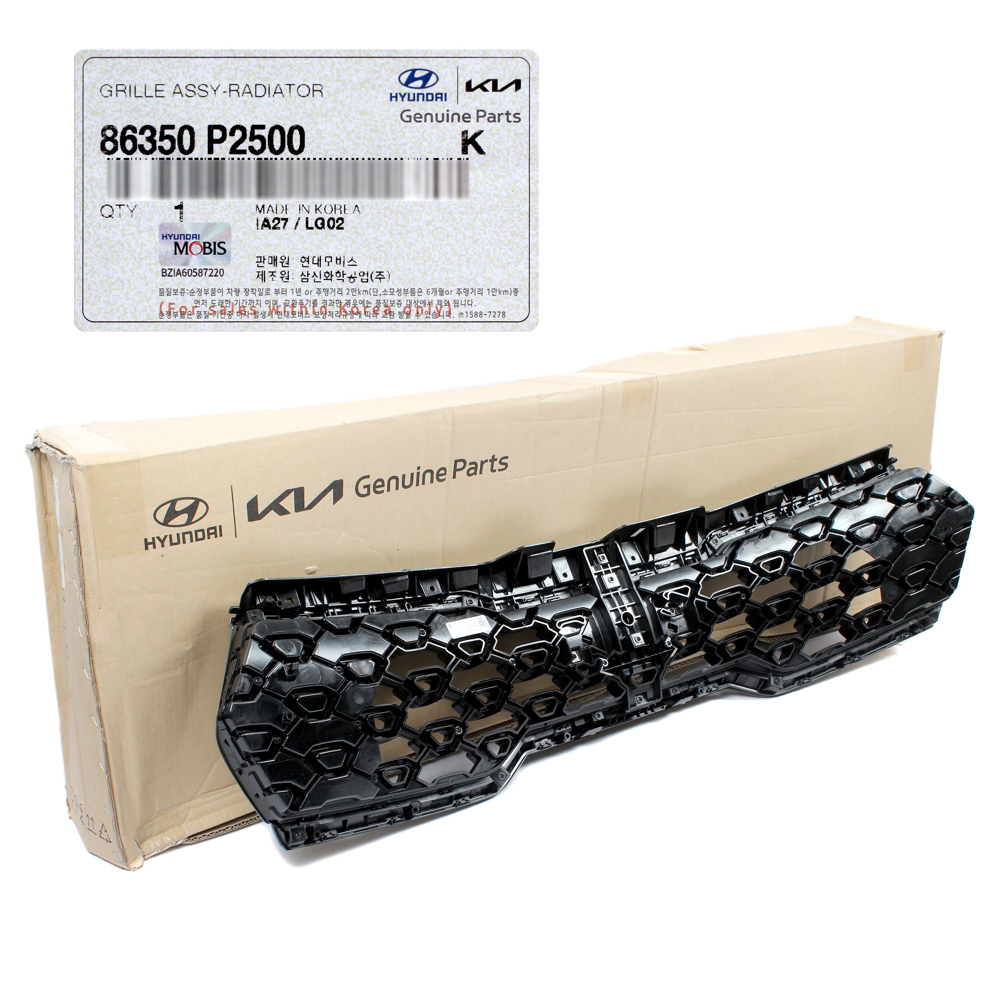 86350 R5600 GENEUINE Radiator Grille W/O Camera Hole for 2022 2023 Kia Sorento 863 ...