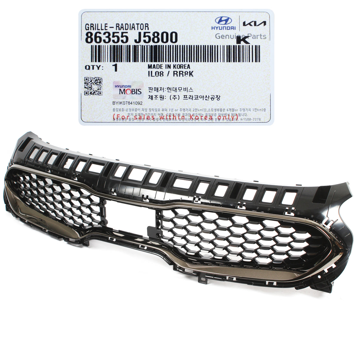 GENUINE Radiator Grille Dark Chrome for 2018-2023 Kia Stinger 3.3L 86355J5800