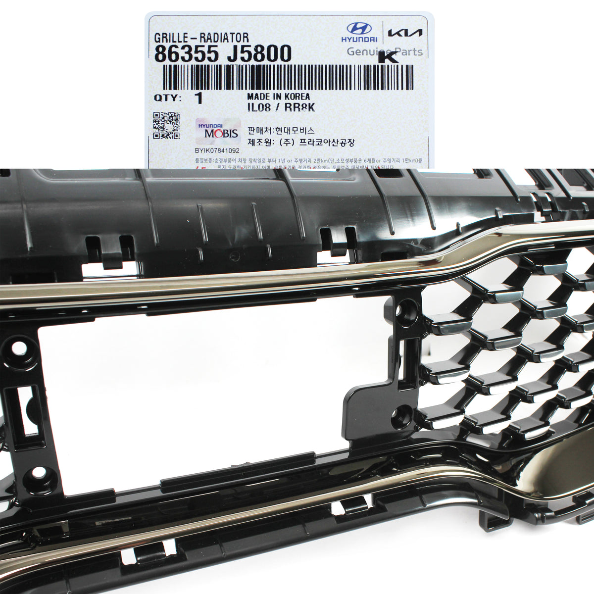 GENUINE Radiator Grille Dark Chrome for 2018-2023 Kia Stinger 3.3L 86355J5800