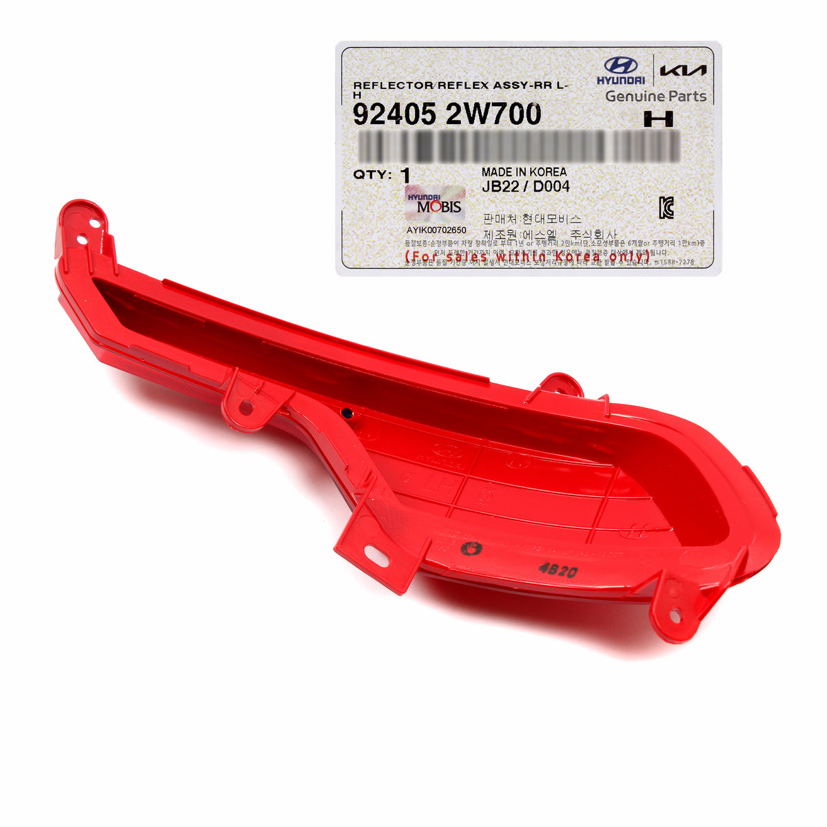 OEM REAR Bumper Reflector LEFT for 2017-2018 Hyundai Santa Fe Sport 924052W700