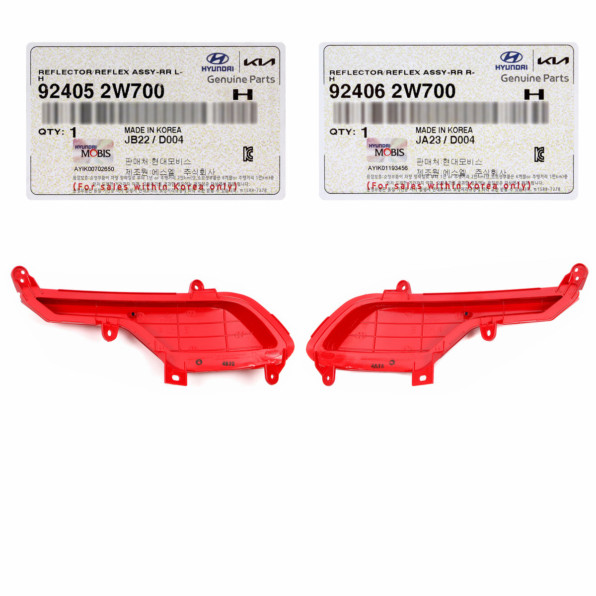 OEM REAR Bumper Reflectors LEFT &amp; RIGHT for 2017-2018 Hyundai Santa Fe Sport