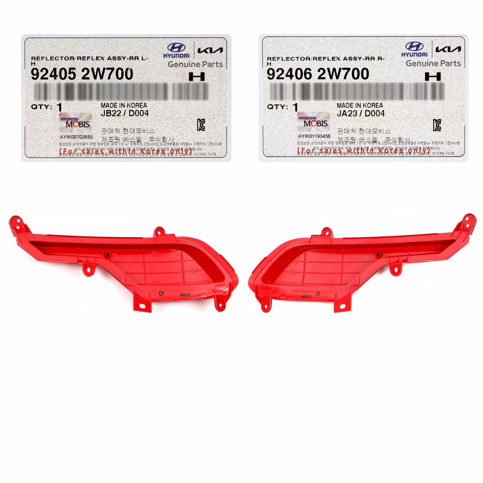 OEM REAR Bumper Reflectors LEFT & RIGHT for 2017-2018 Hyundai Santa Fe Sport