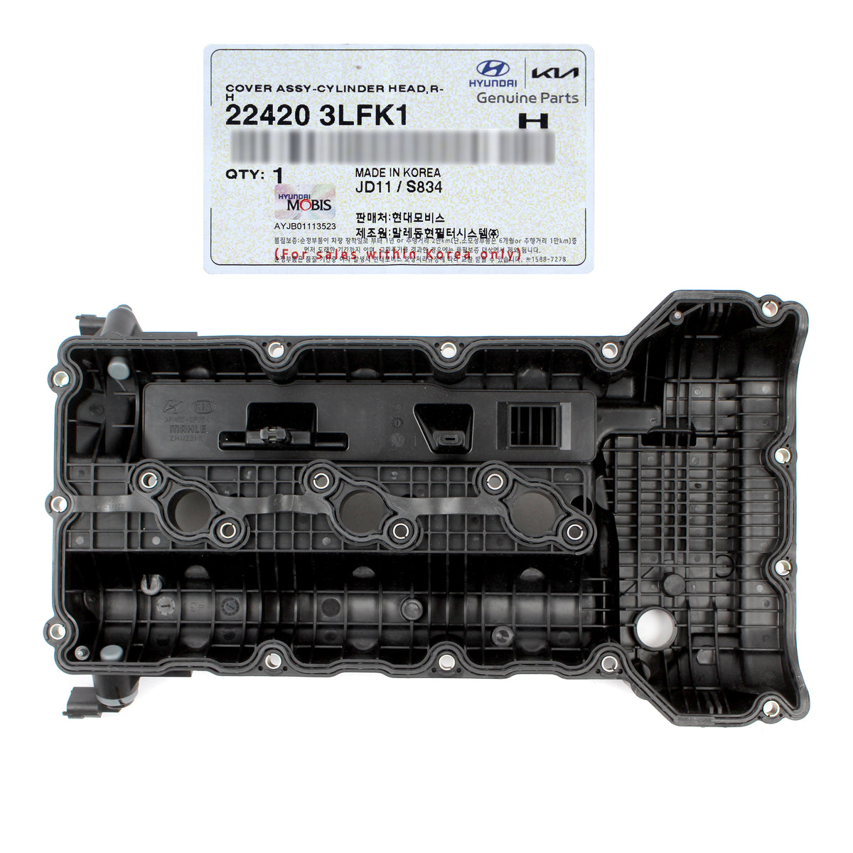 GENUINE Engine Valve Cover Right side Hyundai Kia 20-23 Telluride Palisade 3.8L 224203LFK1