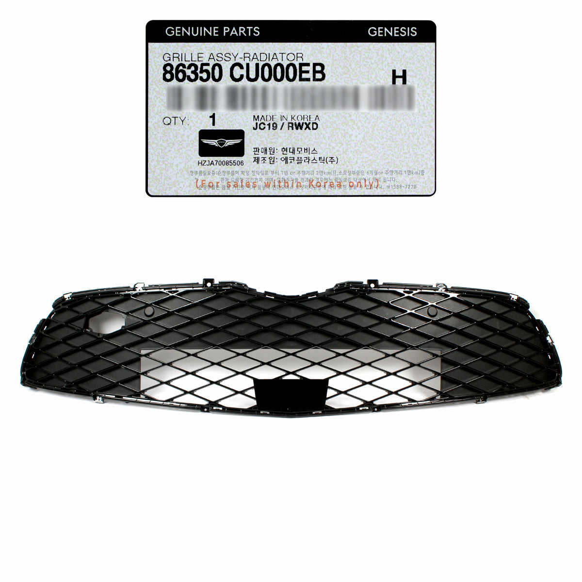 GENUINE Front Radiator Grille 2023-2024 Genesis GV60 BLACK 86350CU000EB