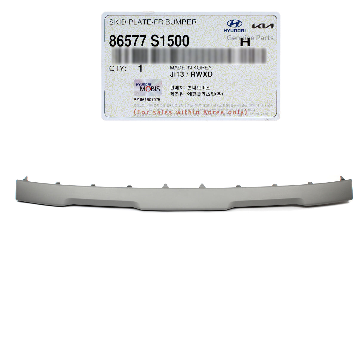 Genuine Front Bumper Skid Plate GRAY OEM Hyundai Santa Fe 2021-2023 86577S1500