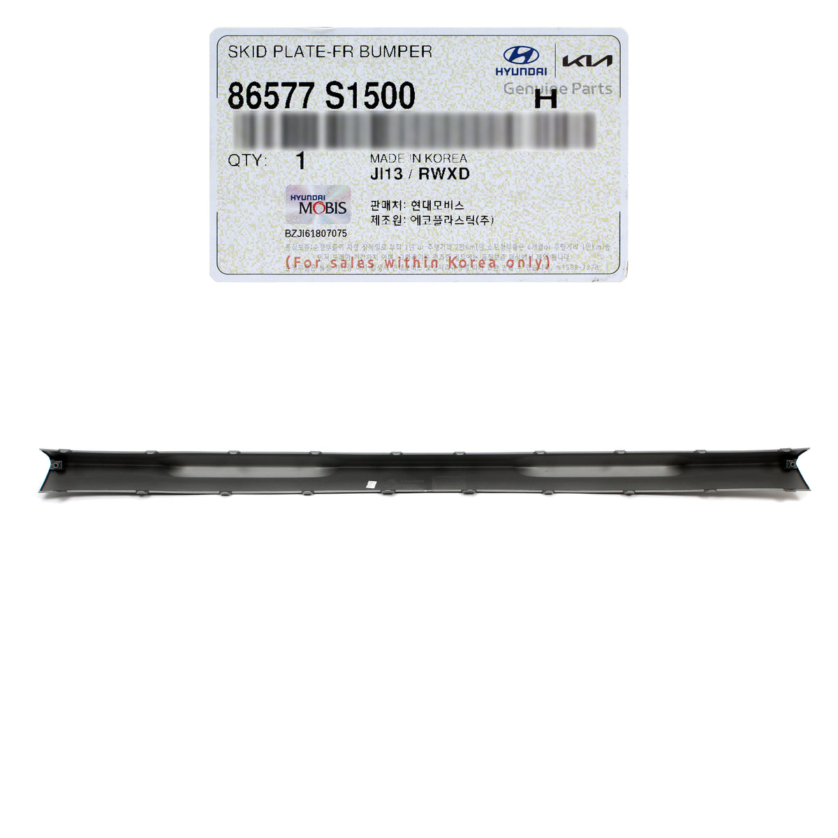 Genuine Front Bumper Skid Plate GRAY OEM Hyundai Santa Fe 2021-2023 86577S1500