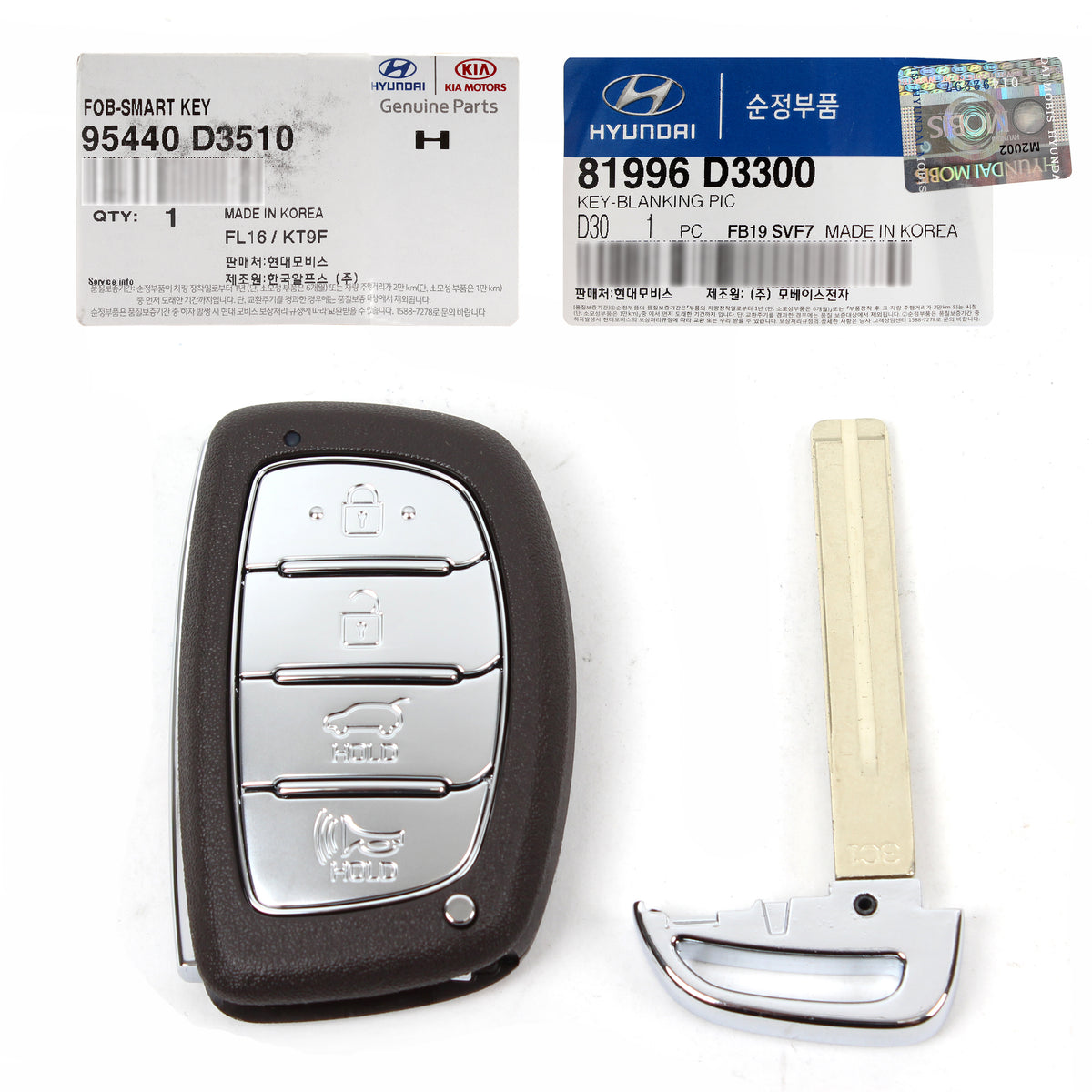 GENUINE FOB Smart Remote Control &amp; Blanking Key for 18-20 Tucson 95440D3510