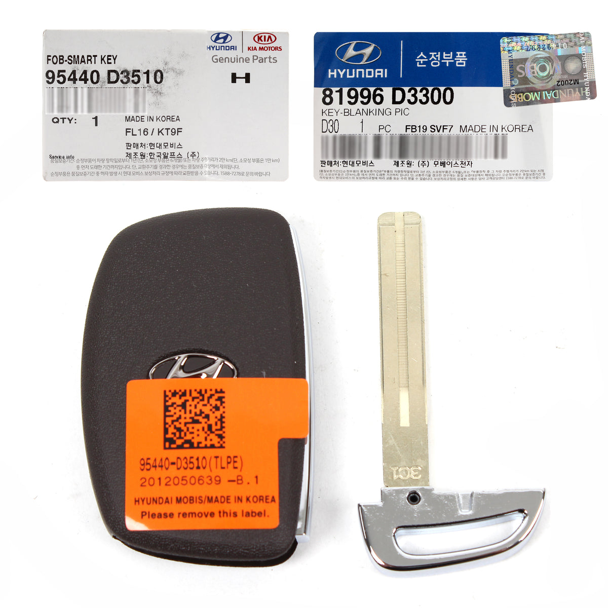 GENUINE FOB Smart Remote Control &amp; Blanking Key for 18-20 Tucson 95440D3510