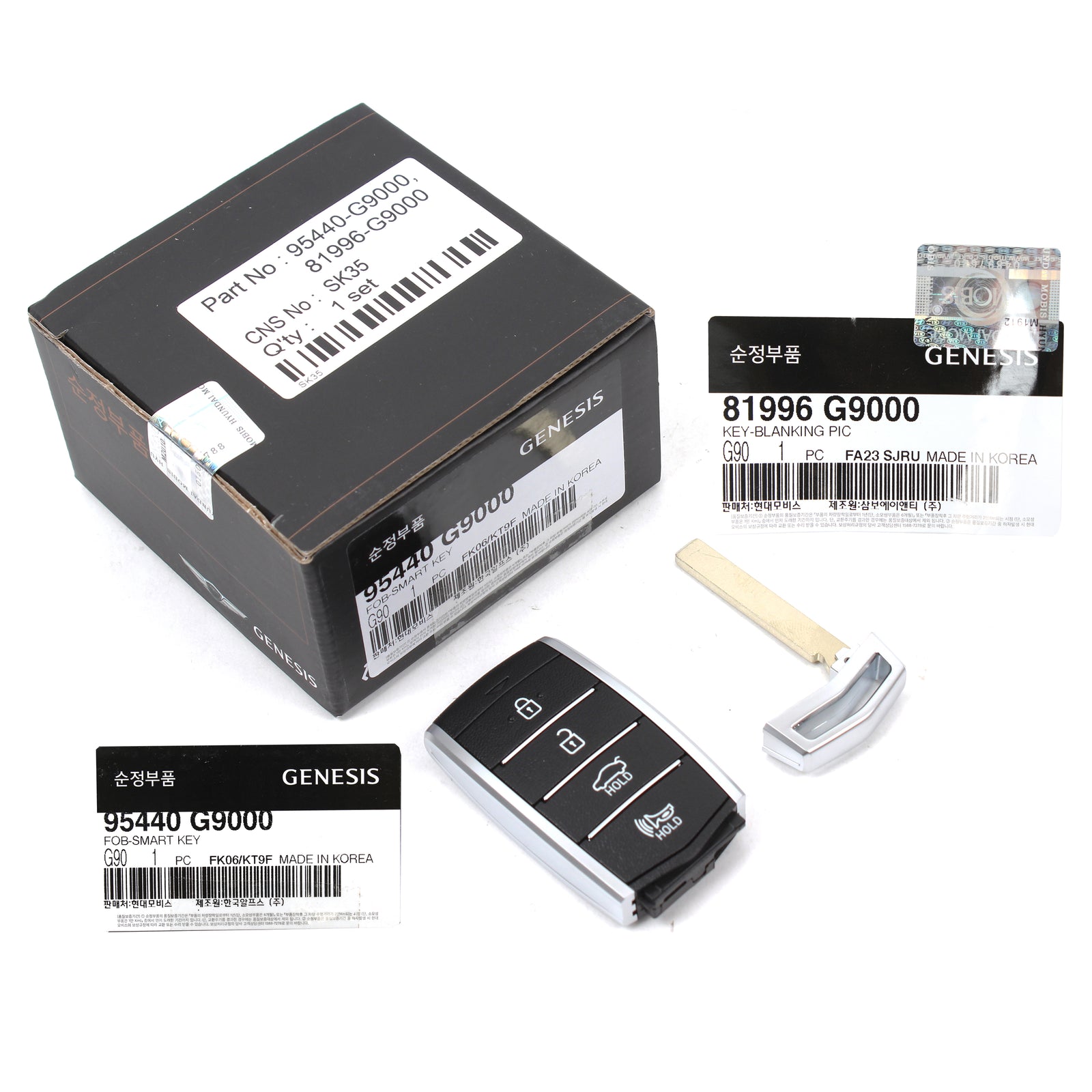 GENUINE FOB Smart Remote & Blanking Key for 2019 2020 GENESIS G70 95440G9000