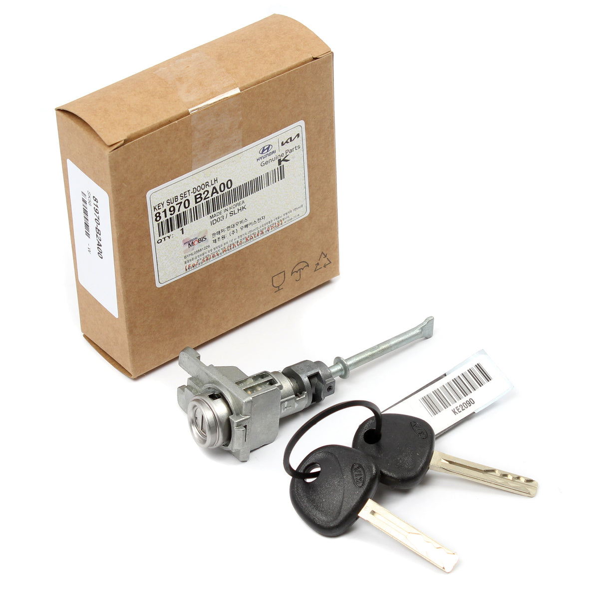 GENUINE Front Door Lock Cylinder &amp; Keys LEFT for 2014-2019 Kia Soul 81970B2A00