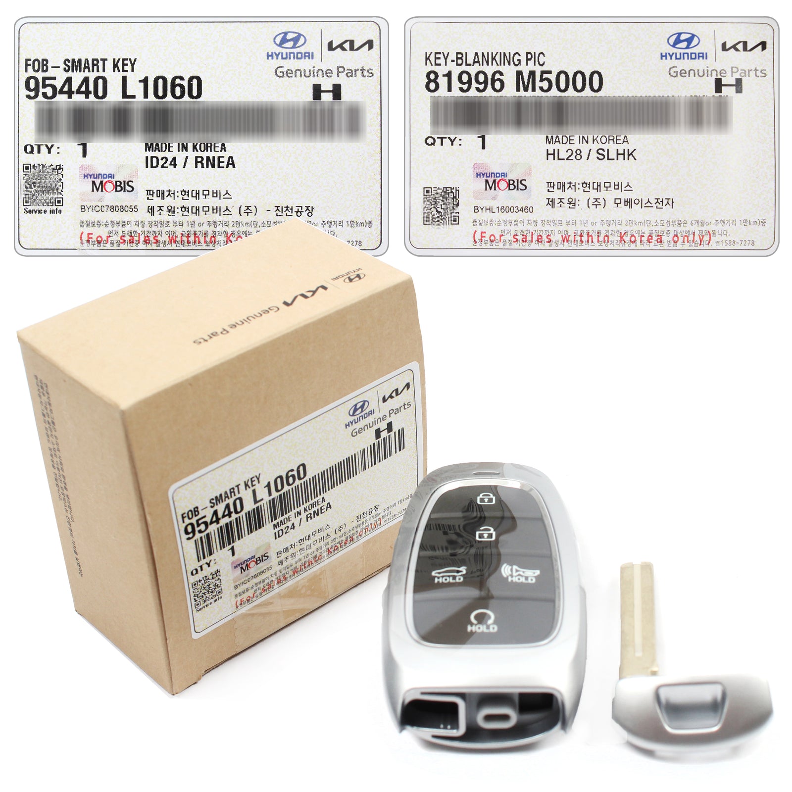 GENUINE FOB Keyless Entry Remote Blank Key for 2020, 2021, 2022, 23 Hyundai Sonata 95440L1060