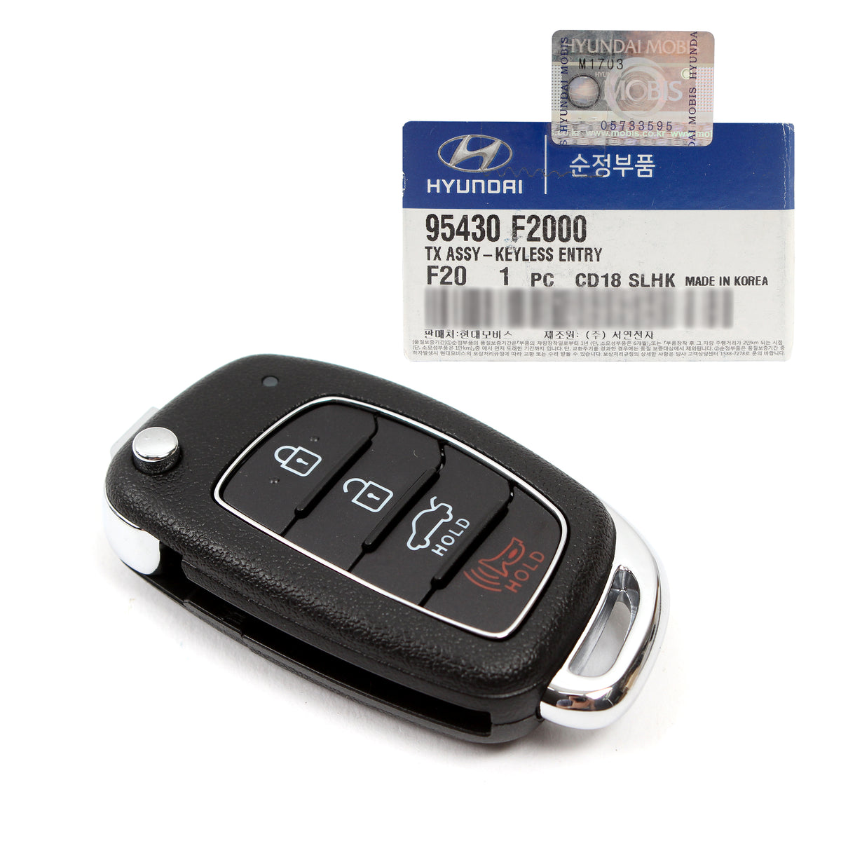 GENUINE Keyless Entry Remote &amp; Folding Key for Hyundai Elantra 17-18 95430F2000