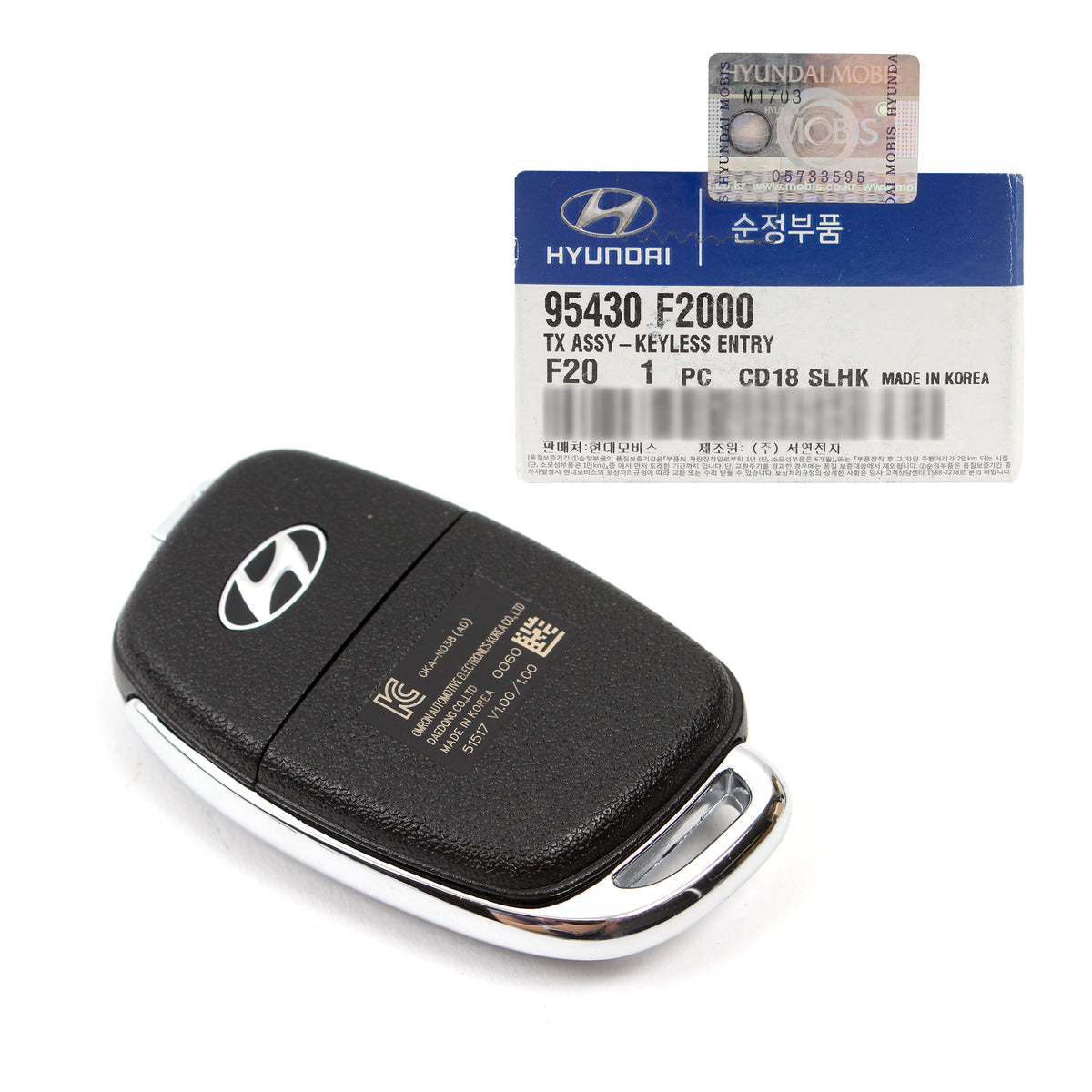 GENUINE Keyless Entry Remote &amp; Folding Key for Hyundai Elantra 17-18 95430F2000
