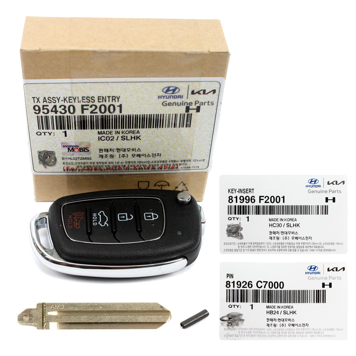 GENUINE Keyless Entry Remote Control Flip Key for 2017 2018 Hyundai Elantra