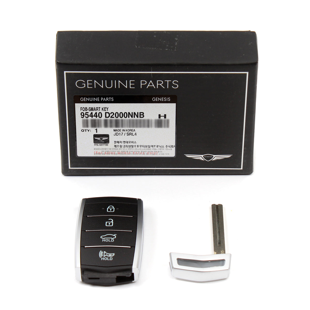 GENUINE FOB Smart Key &amp; Insert Key for 2017-2022 GENESIS G90 95440D2000NNB