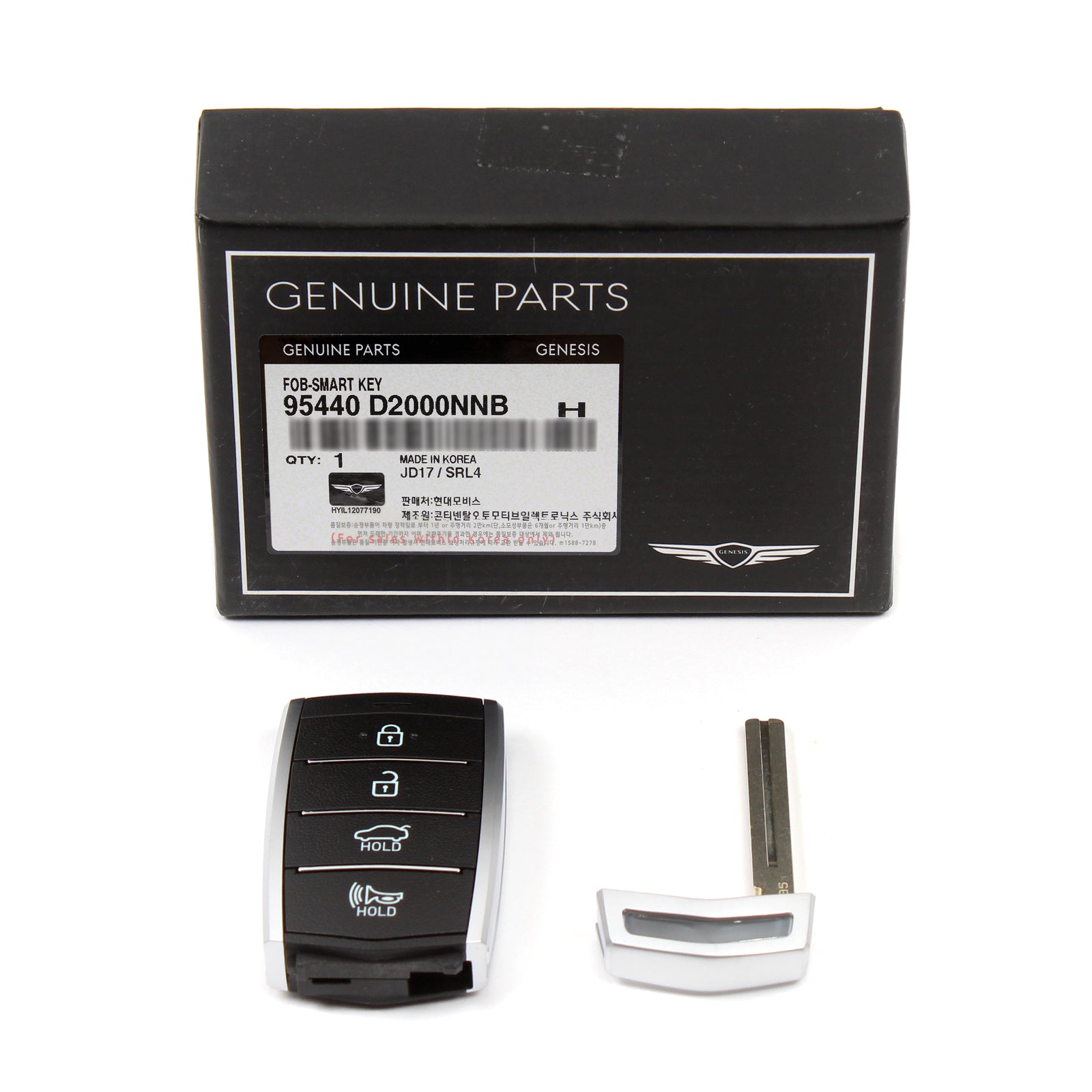 GENUINE FOB Smart Key & Insert Key for 2017-2022 GENESIS G90 95440D2000NNB