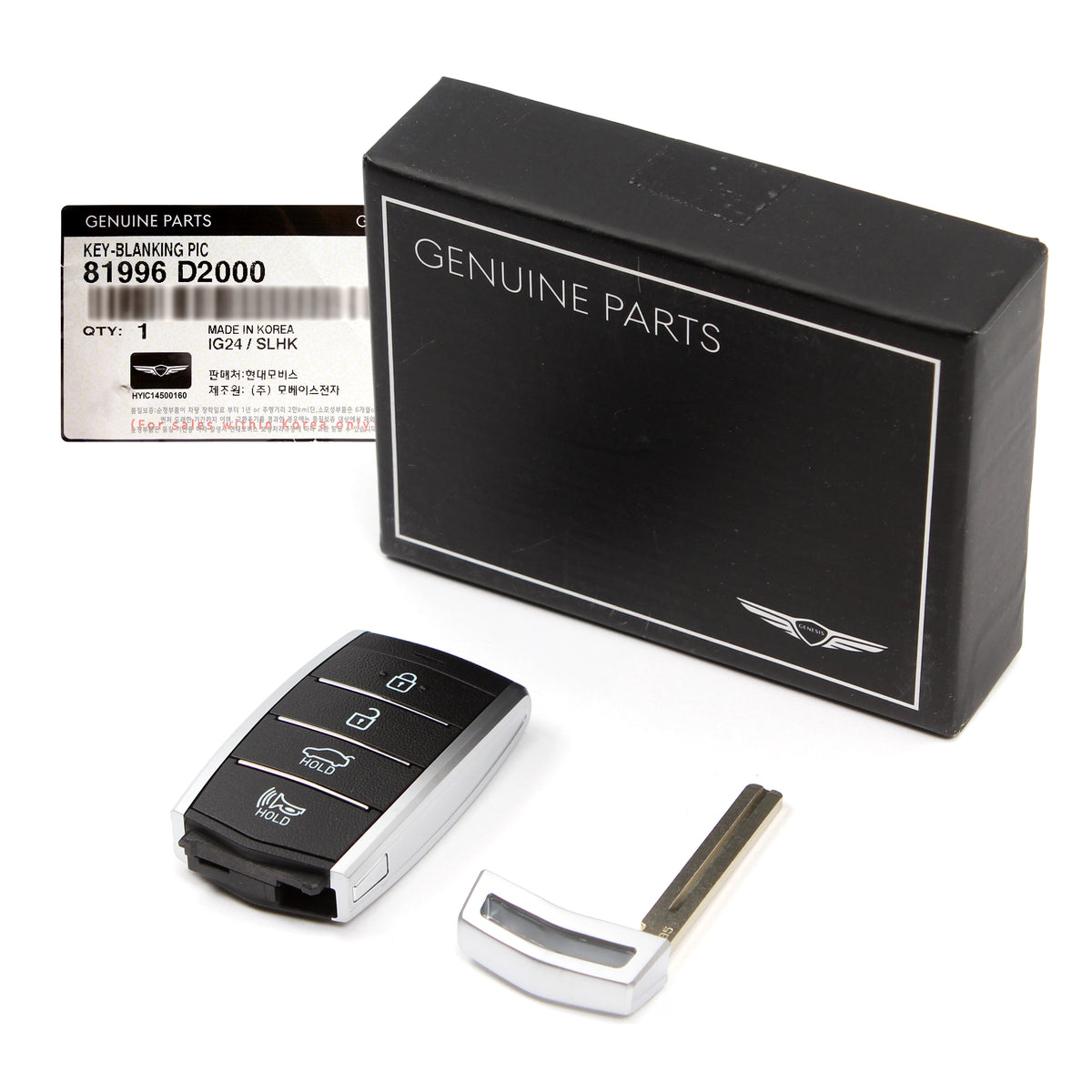 GENUINE FOB Smart Key &amp; Insert Key for 2017-2022 GENESIS G90 95440D2000NNB