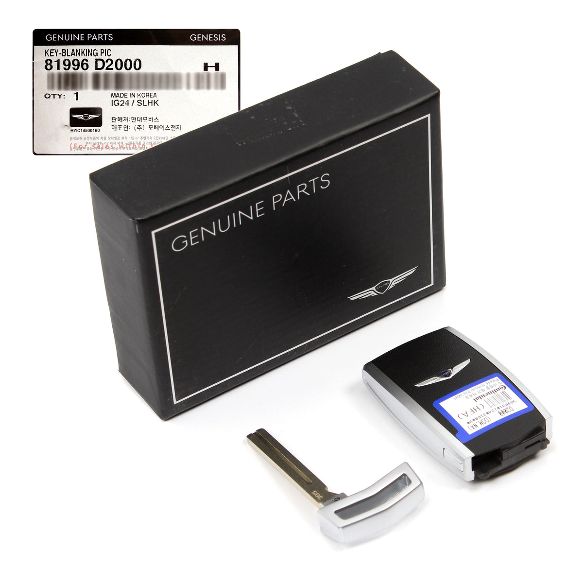 GENUINE FOB Smart Key &amp; Insert Key for 2017-2022 GENESIS G90 95440D2000NNB