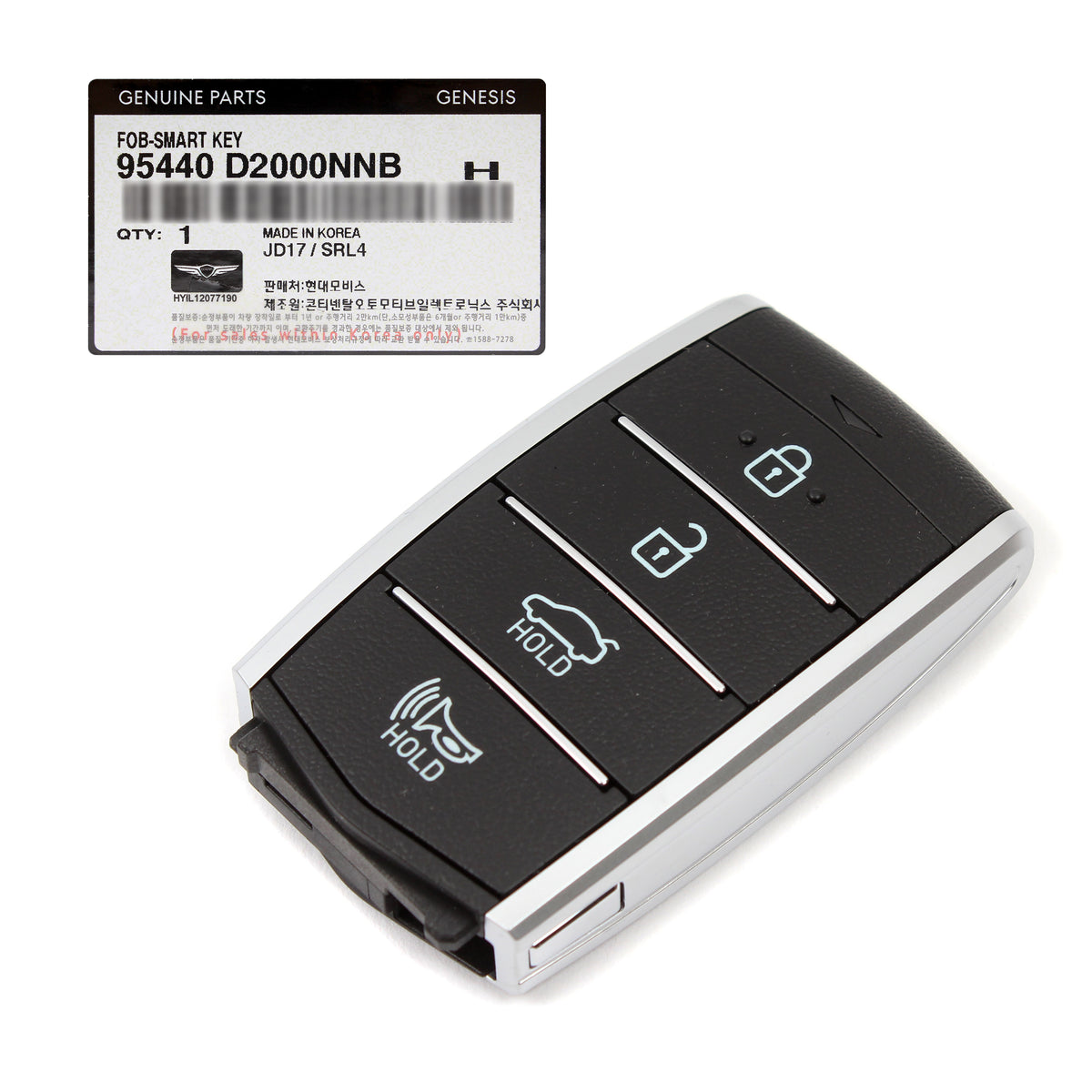 GENUINE FOB Smart Key &amp; Insert Key for 2017-2022 GENESIS G90 95440D2000NNB