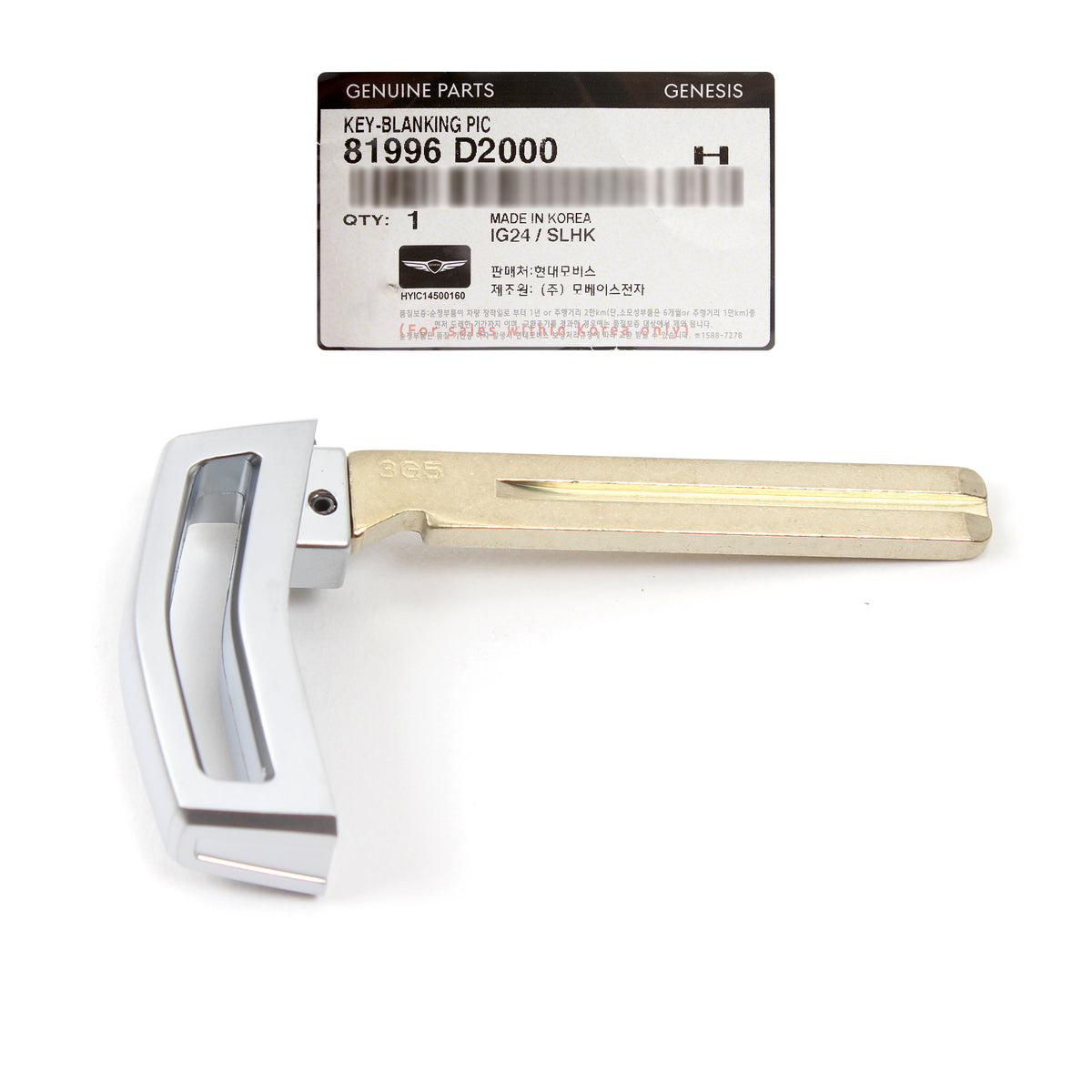 GENUINE FOB Smart Key &amp; Insert Key for 2017-2022 GENESIS G90 95440D2000NNB