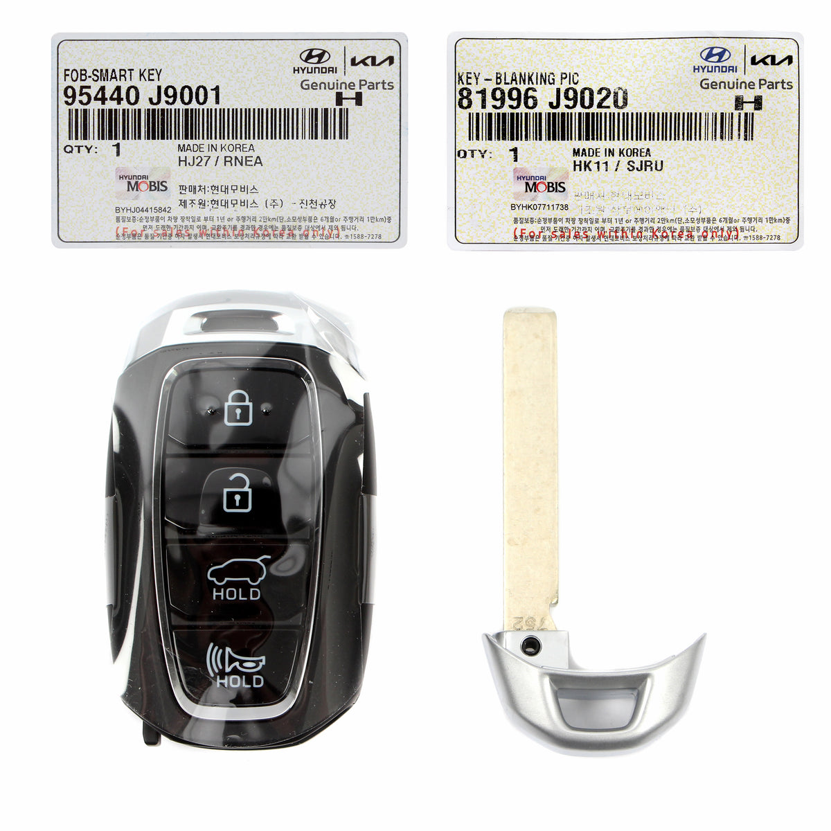 GENUINE FOB Keyless Entry Remote &amp; Uncut Key for 20-21 Kona / EV 95440J9001