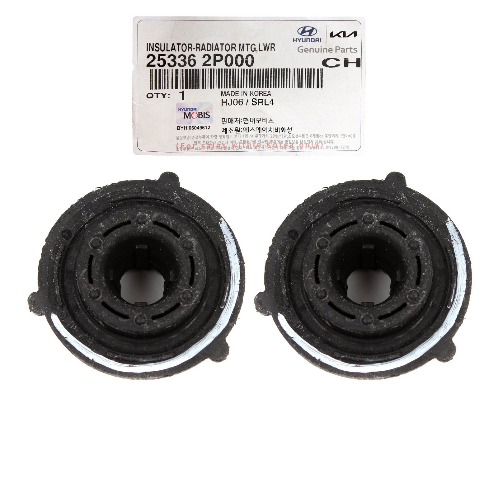 GENUINE Radiator MTG Lower Insulators LH & RH for 10-20 Hyundai Kia 253362P000