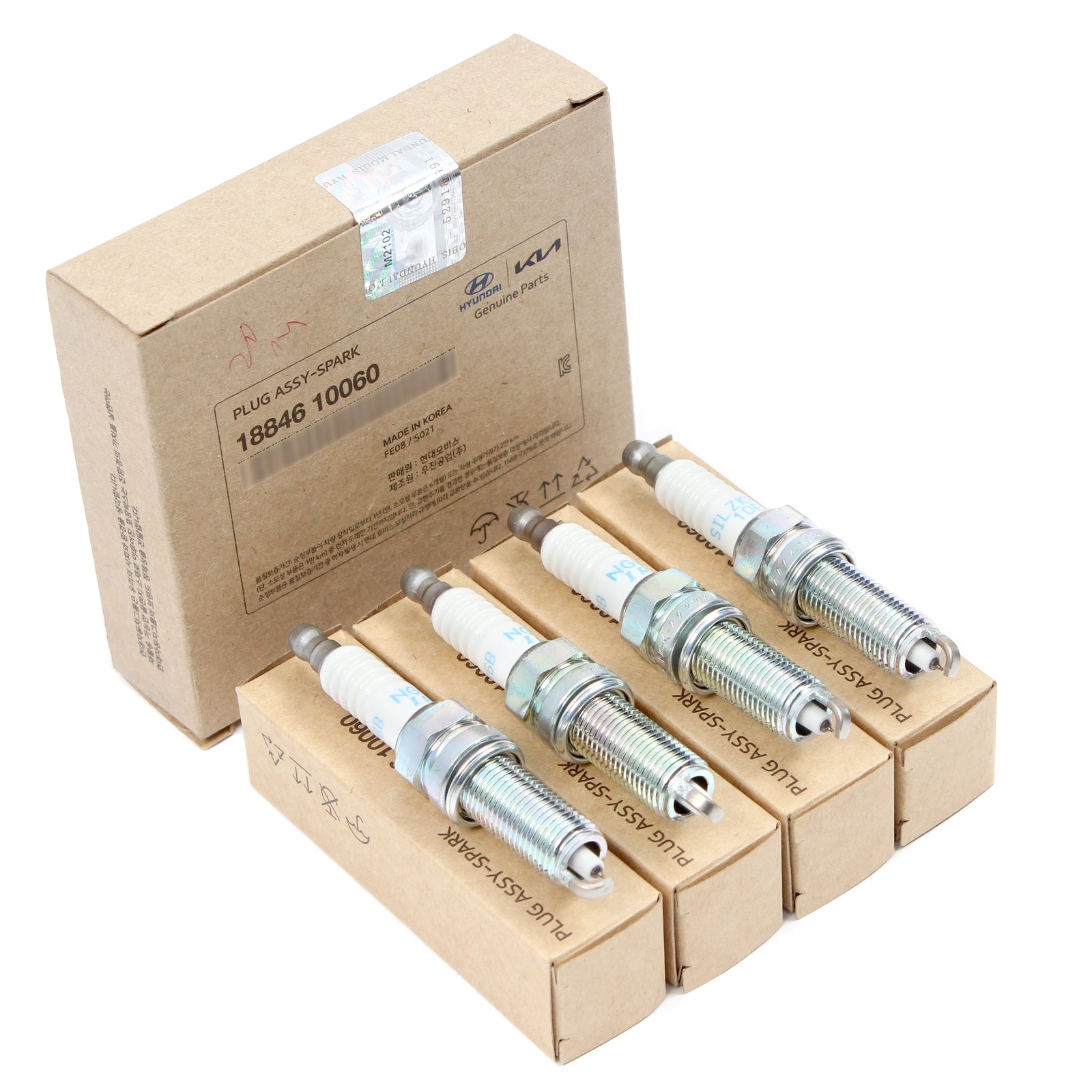 GENUINE Ignition Spark Plug X4 for 12-17 Accent Veloster Rio Soul 1884610060