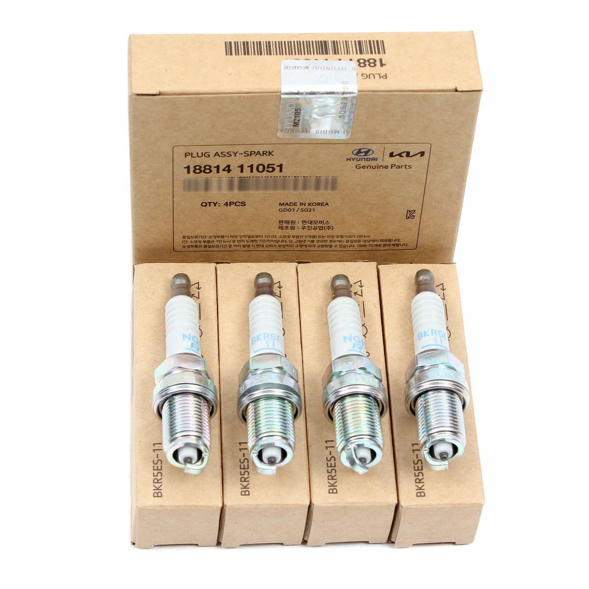 GENUINE 4 SPARK PLUGS for 93-11 ACCENT ELANTRA SCOUPE TIBURON RIO OEM 1881411051