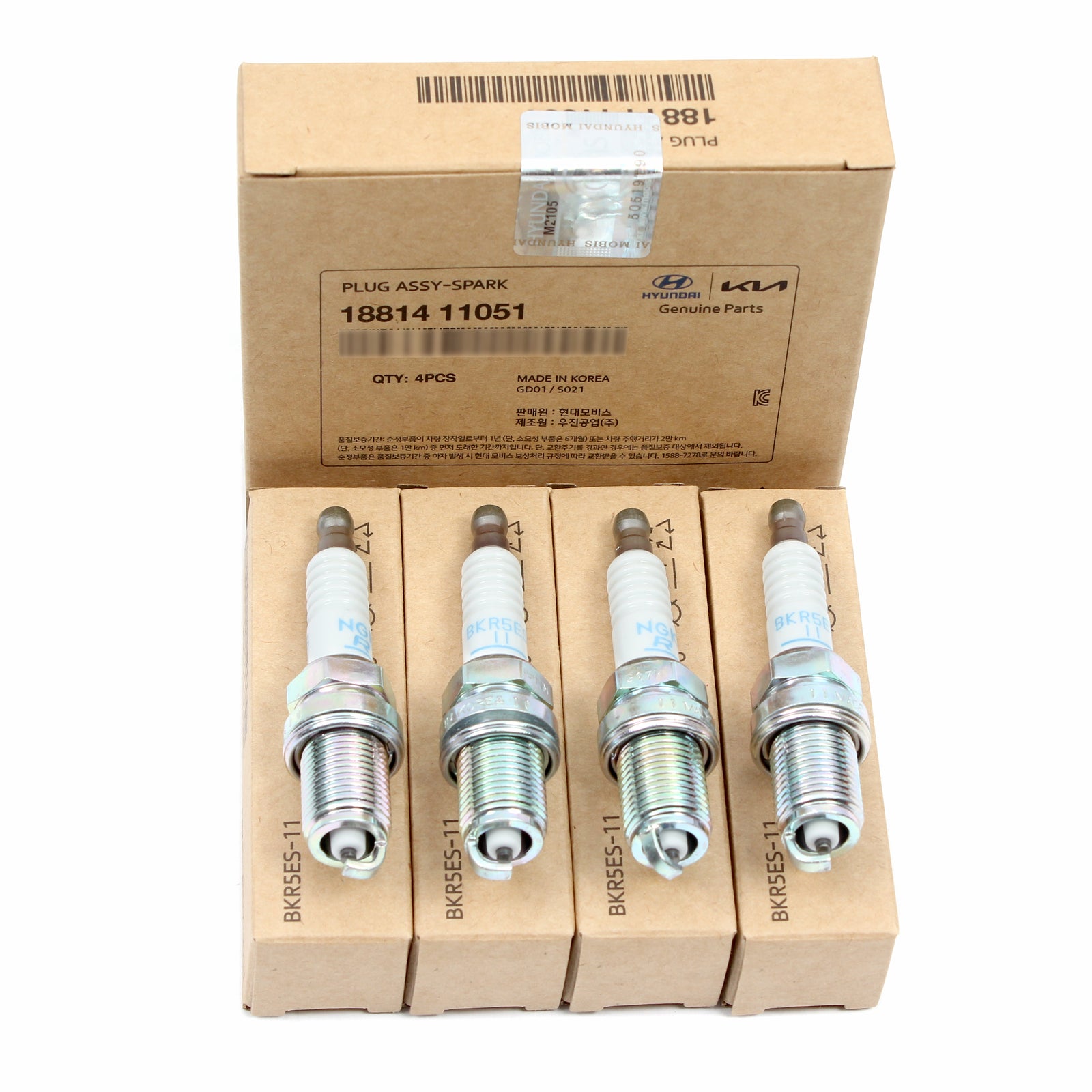 GENUINE 4 SPARK PLUGS for 93-11 ACCENT ELANTRA SCOUPE TIBURON RIO OEM 1881411051