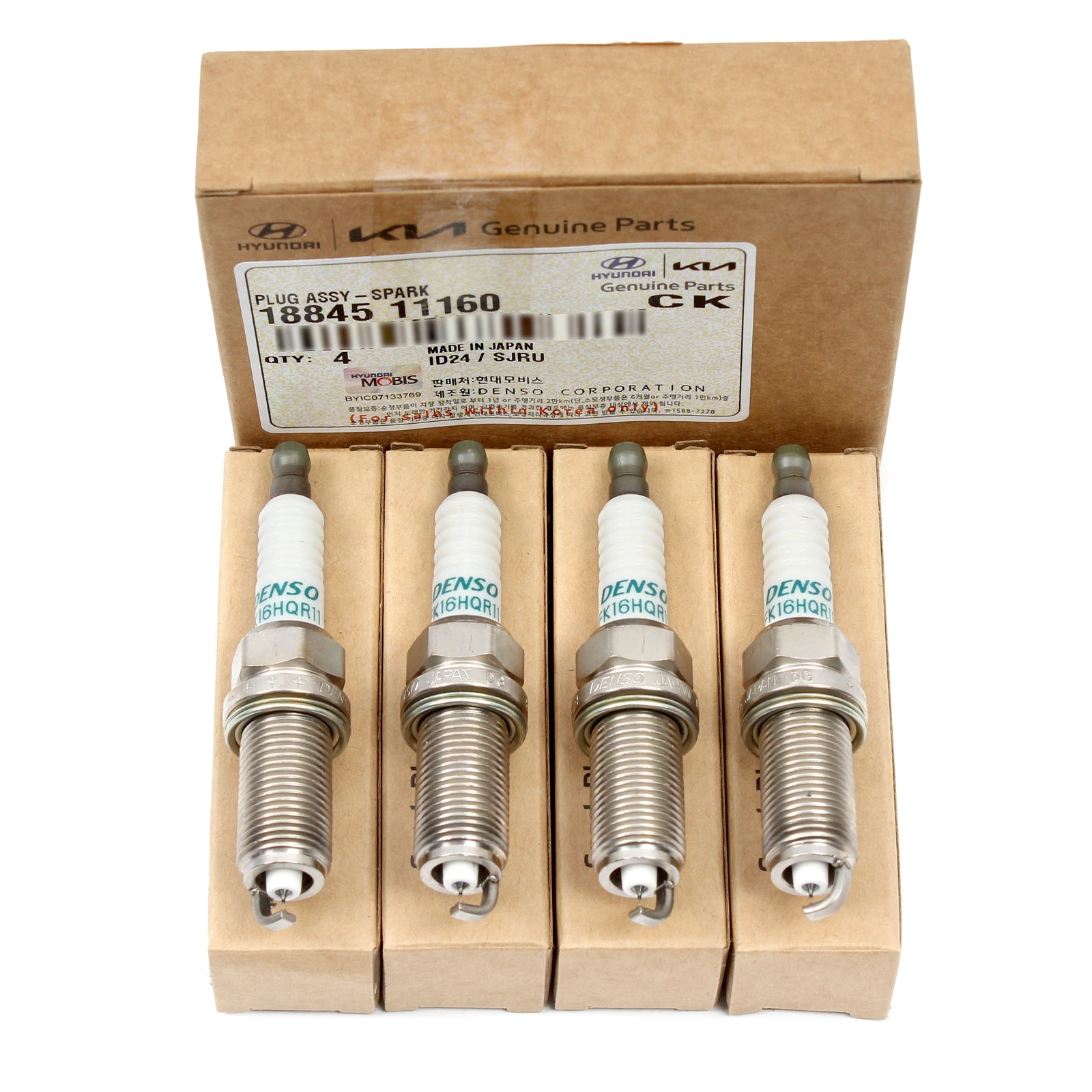 GENUINE Spark Plug 4pcs for Santa Fe Sonata Tucson Forte Optima Sorento Sportage
