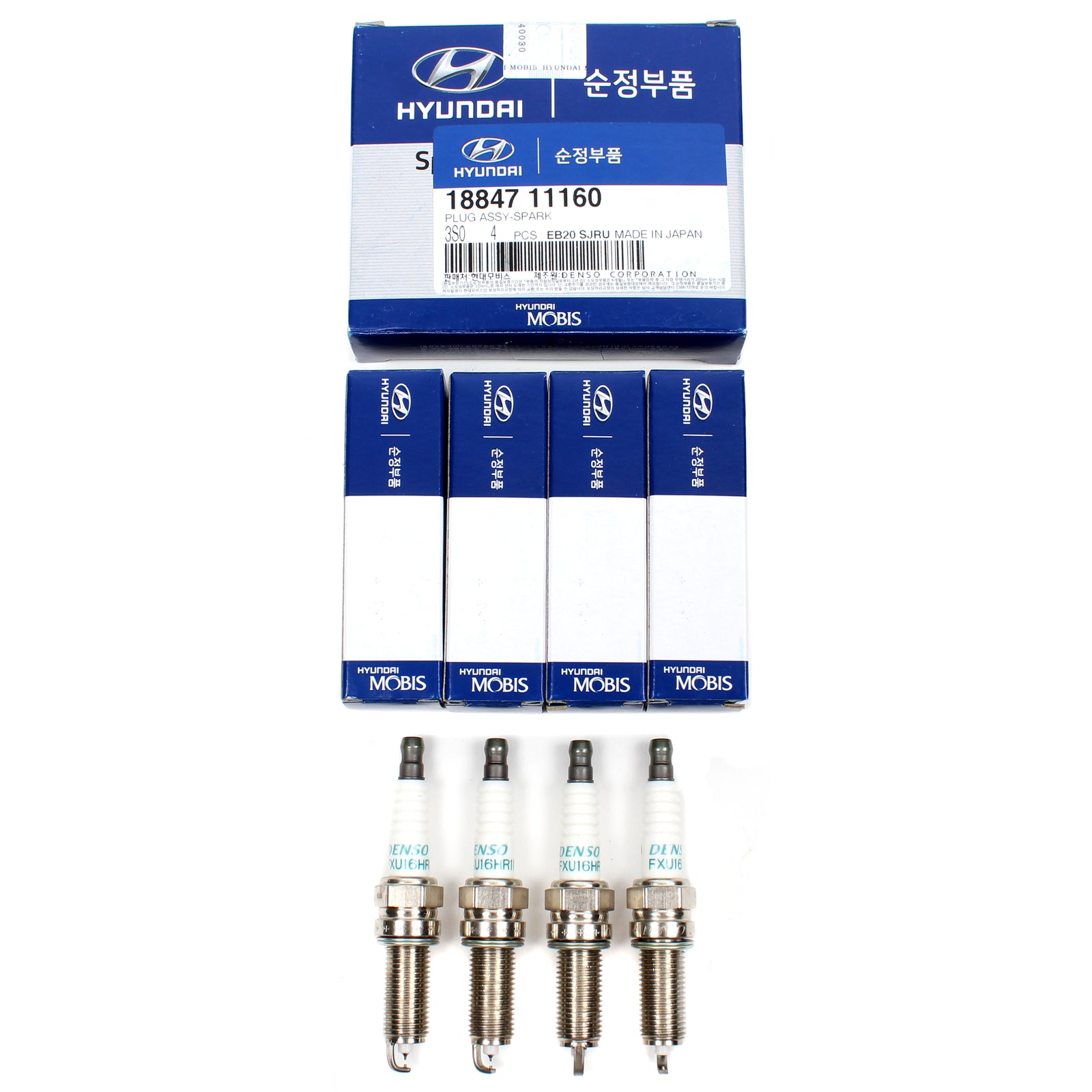 GENUINE SPARK PLUG 4PCS for 11-16 Sonata Tucson Optima Sorento 2.4L 1884711160