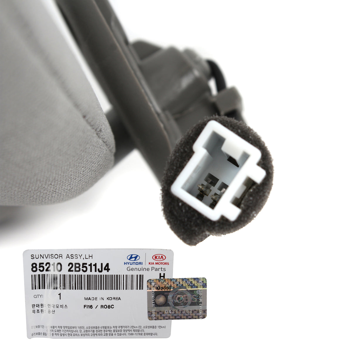 GENUINE Sun Visor Gray LEFT DRIVER for 06-09 Hyundai Santa Fe 852102B511J4