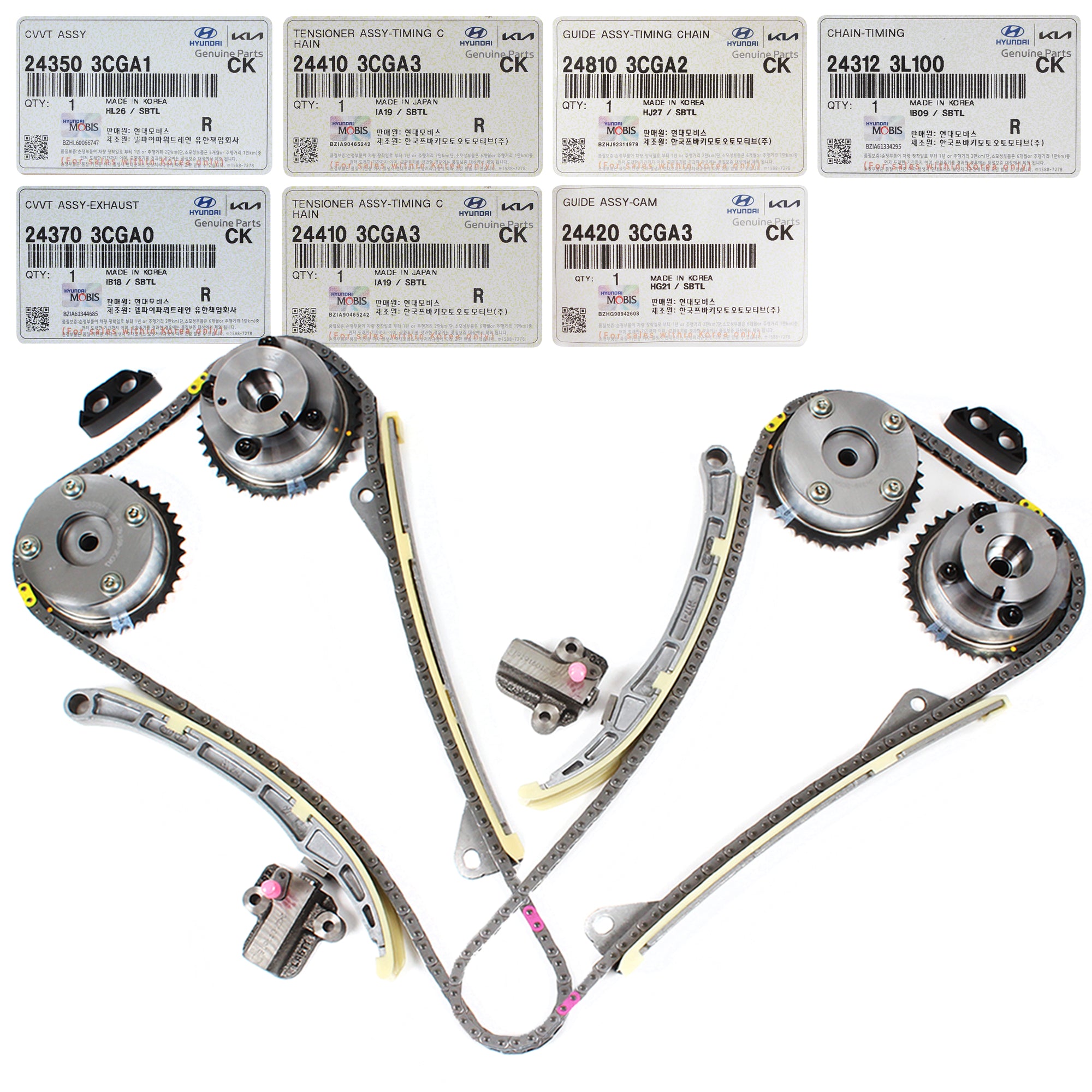 GENUINE Timing Chain Kit w/ CVVT Gear for 09-22 Genesis Hyundai Kia 3.3L 3.8L