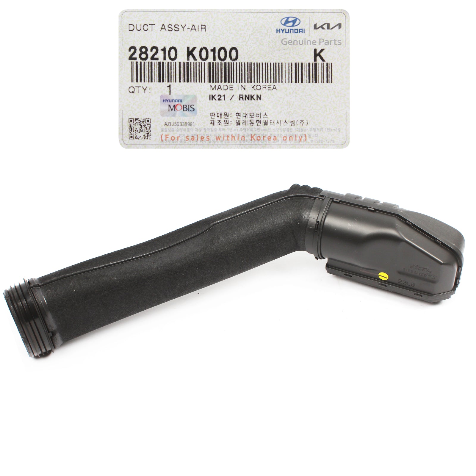 GENUINE Air Intake Duct Hose for 2020 2021 2022 2023 Kia Soul 28210K0100