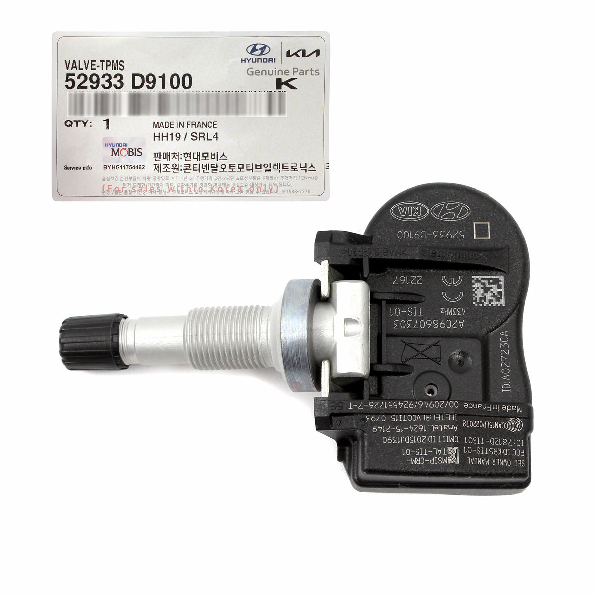 GENUINE TPMS Tire Pressure Sensor 4 pcs for 2016-2020 Hyundai Kia OEM 52933D9100