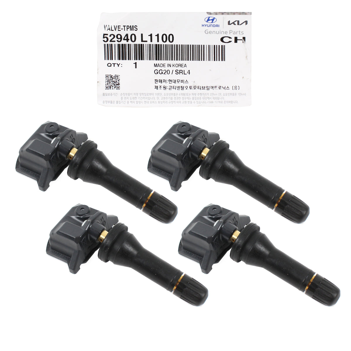 OEMTPMS Sensor 4pcs 2021 2022 2023 Kia Carnival K5 Seltos Sorento 52940L1100