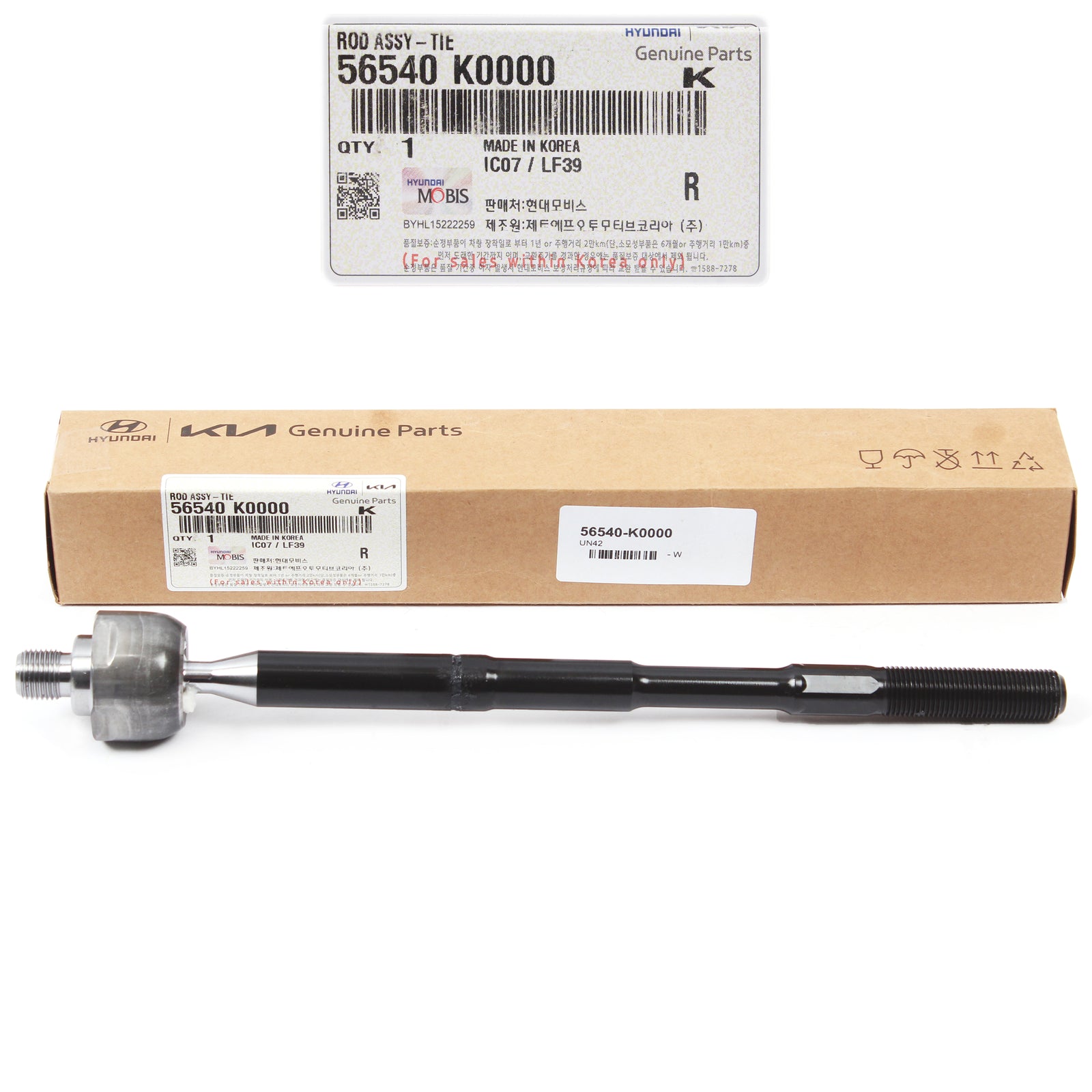 GENUINE Front Inner Tie Rod End for 2020-2022 Kia Seltos Soul 56540K0000