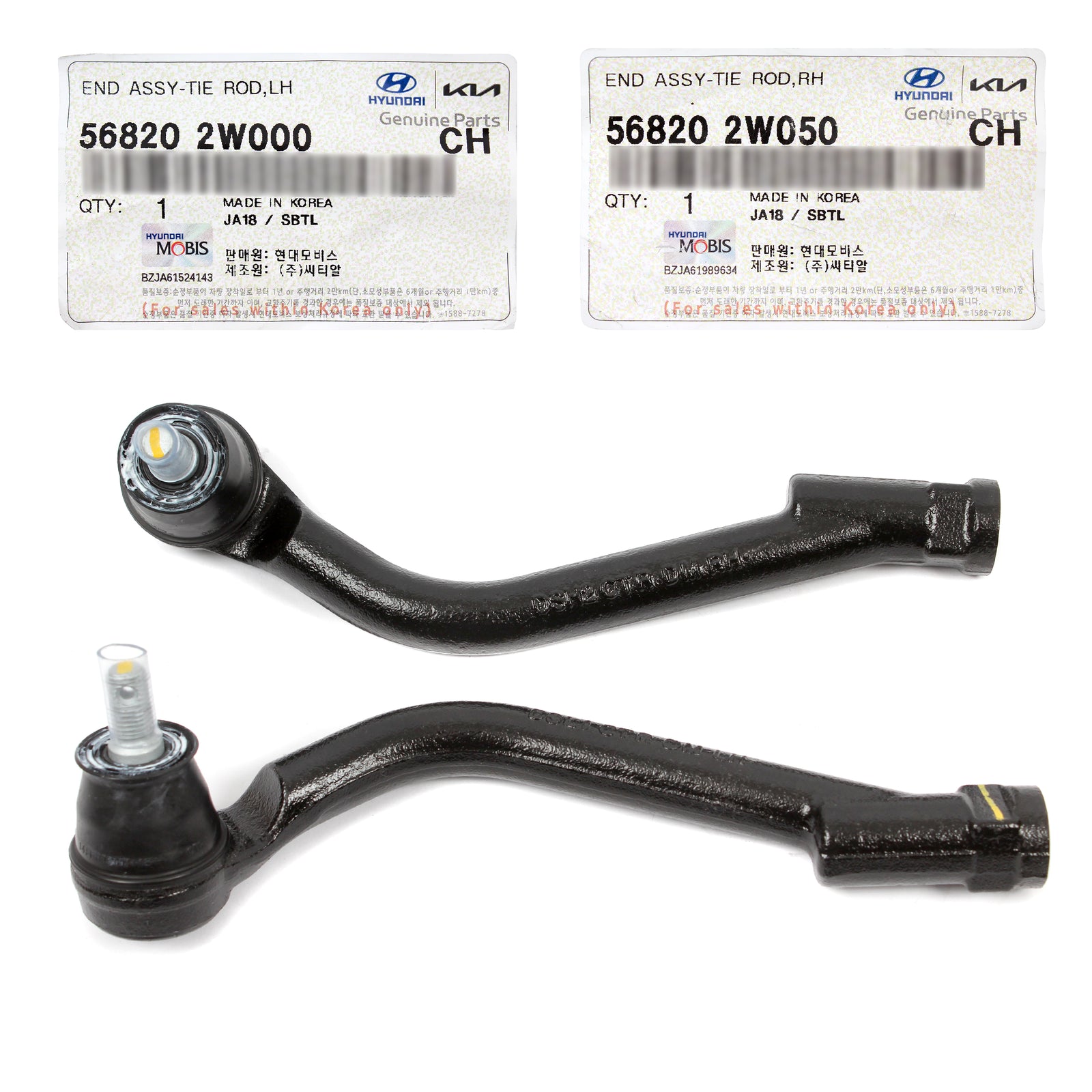 GENUINE Outer Tie Rod Ends LEFT & RIGHT for 13-18 Hyundai Santa Fe 568202W050