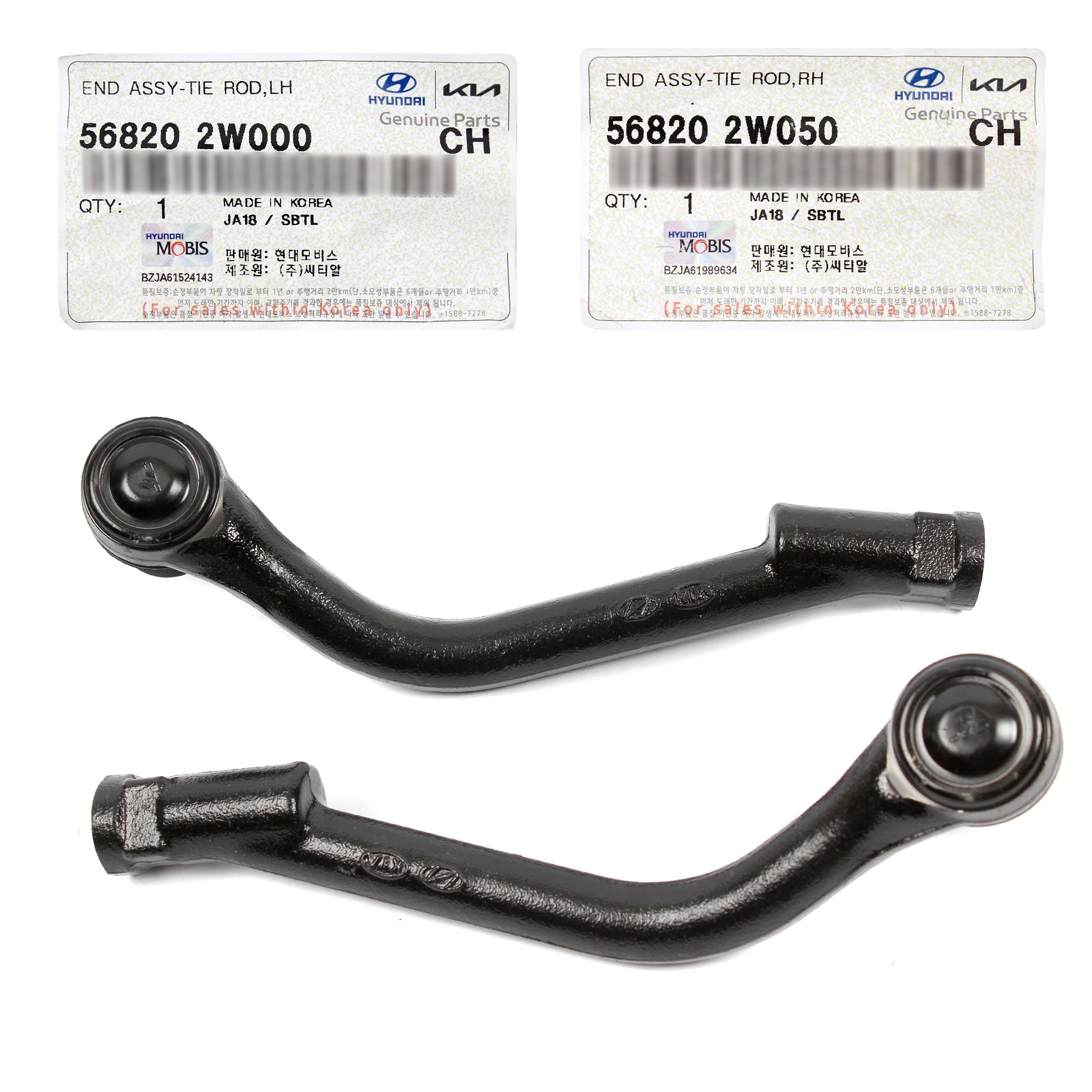 GENUINE Outer Tie Rod Ends LEFT & RIGHT for 13-18 Hyundai Santa Fe 568202W050