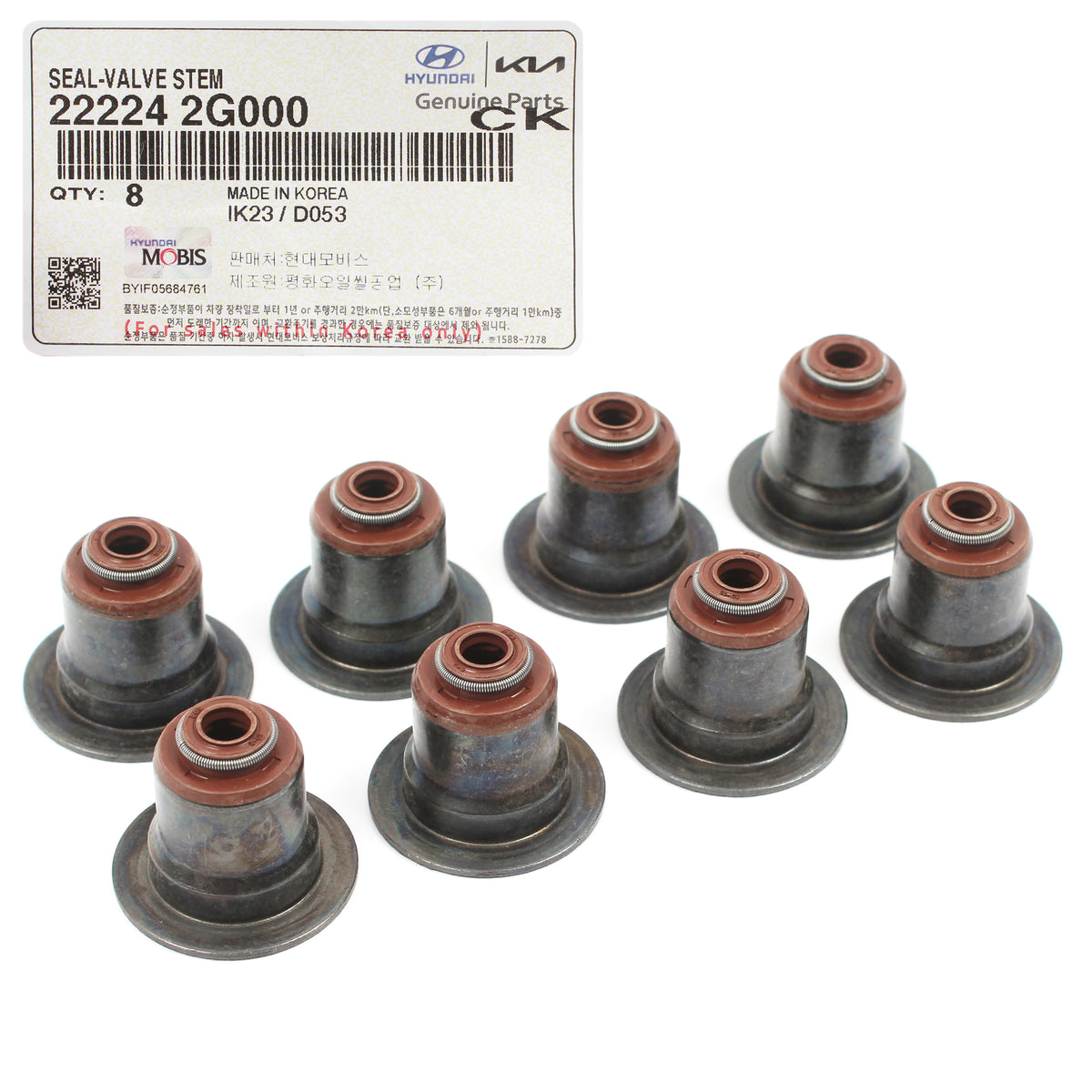 GENUINE Valve Stem Seals 8PCS for 2006-2023 GENESIS HYUNDAI KIA 222242G000
