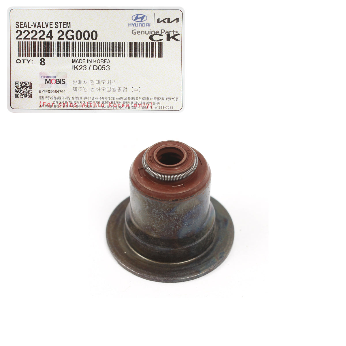 GENUINE Valve Stem Seals 8PCS for 2006-2023 GENESIS HYUNDAI KIA 222242G000