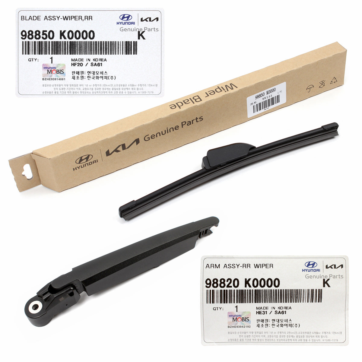 GENUINE Rear Glass Wiper Arm &amp; Blade for 2020-2023 Kia Soul 98820K0000