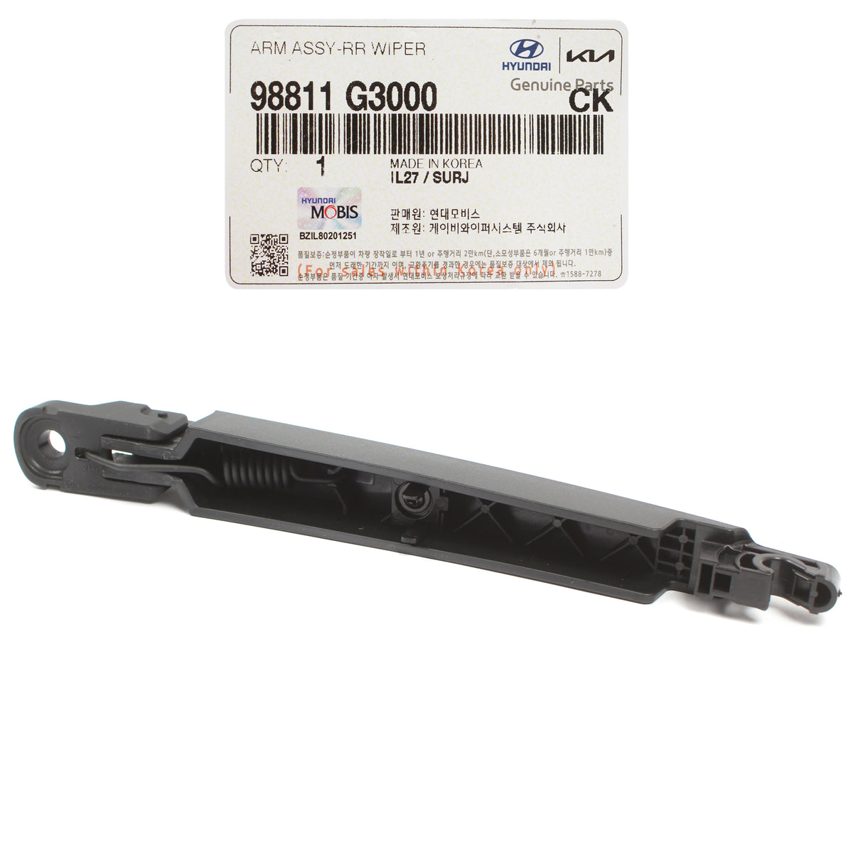 GENUINE Rear Wiper Arm for 2018-2023 Elantra GT Santa Fe Seltos 98811G3000