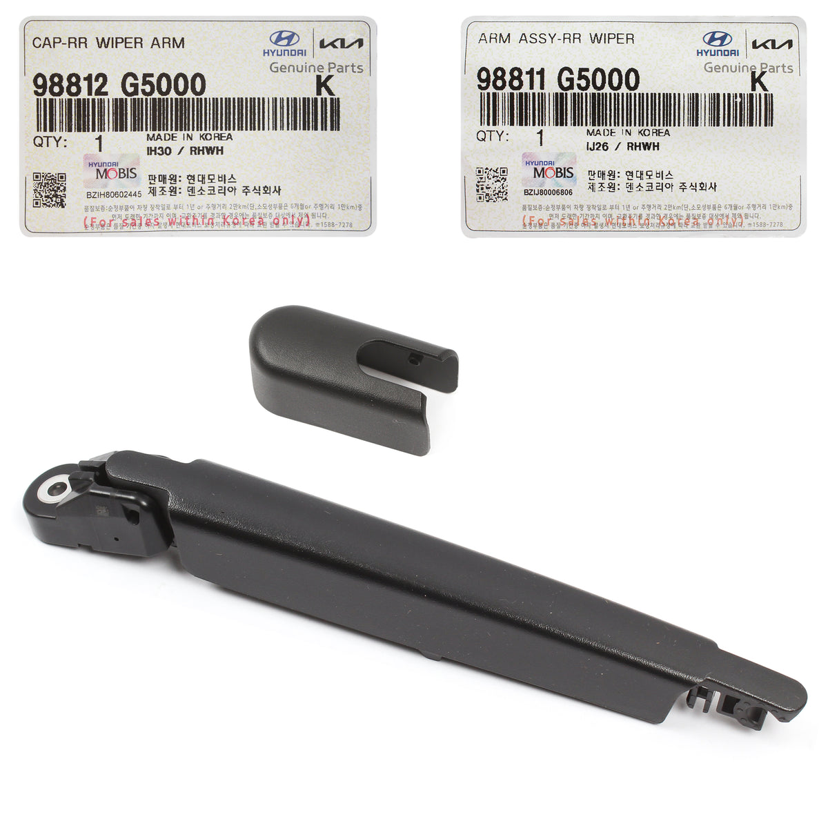GENUINE Rear Wiper Arm &amp; Cap for 2017-2022 Kia Niro / EV 98811G5000 98812G5000