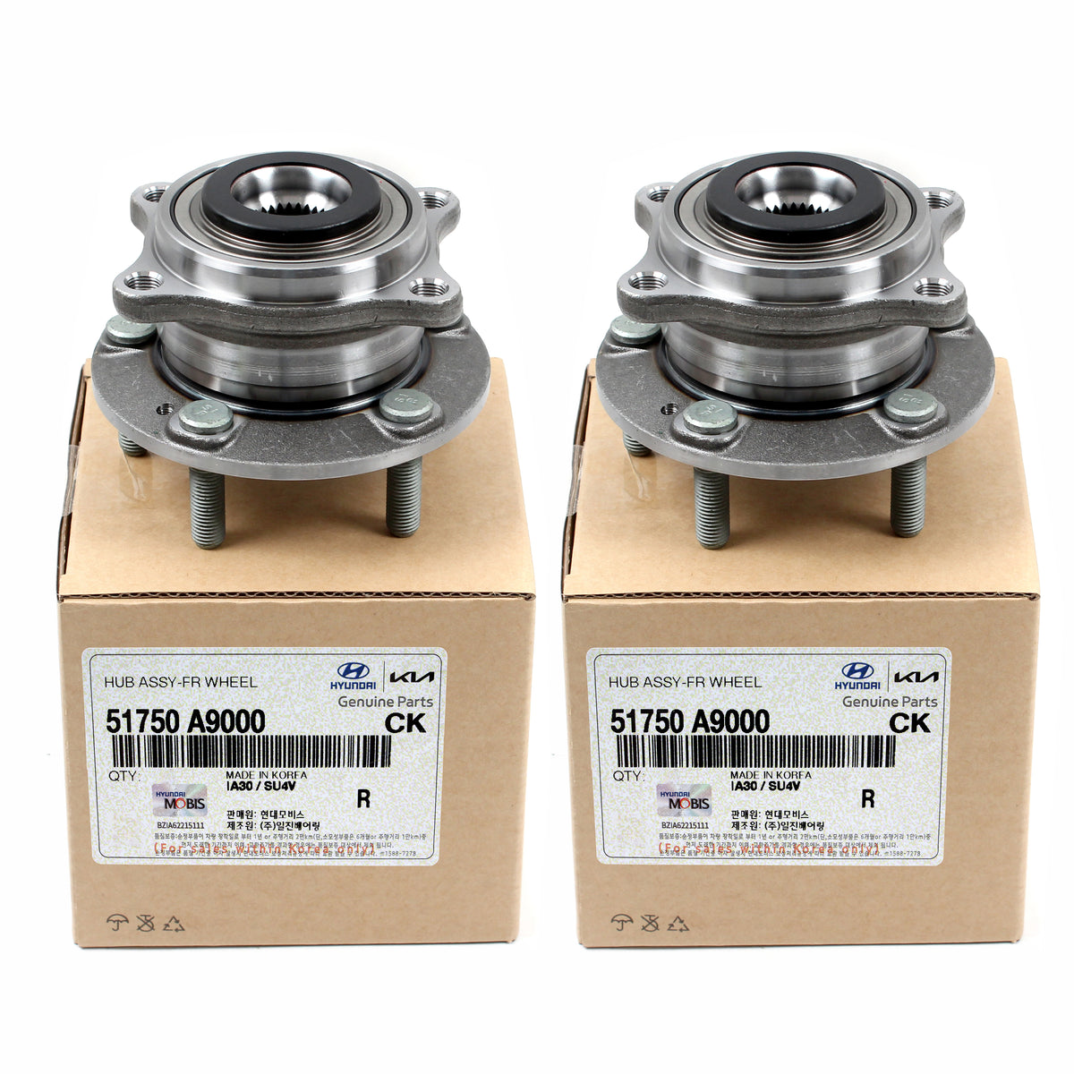 GENUINE Front Wheel Hubs &amp; Bearings 2PCS for 2015-2021 Kia Sedona 51750A9000