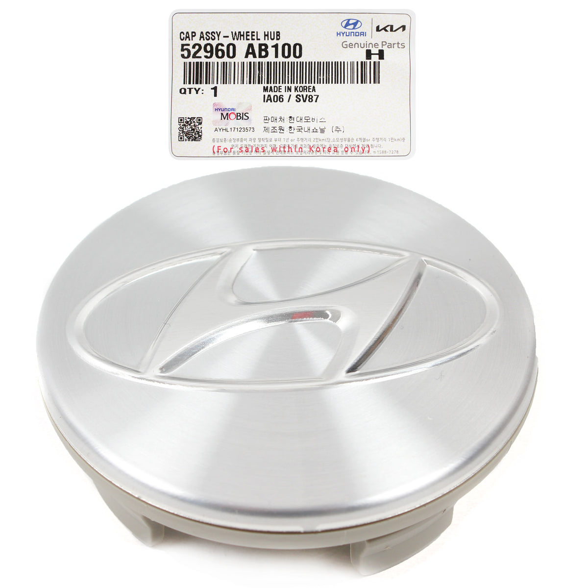 GENUINE 4 Aluminum Wheel Center Caps 15" for 21-23 Hyundai Elantra 52960AB100