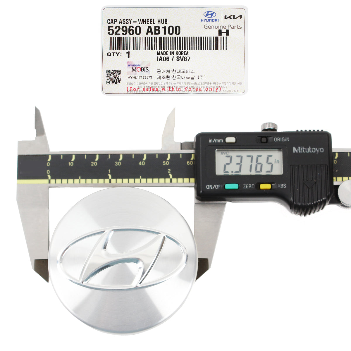 GENUINE 4 Aluminum Wheel Center Caps 15" for 21-23 Hyundai Elantra 52960AB100