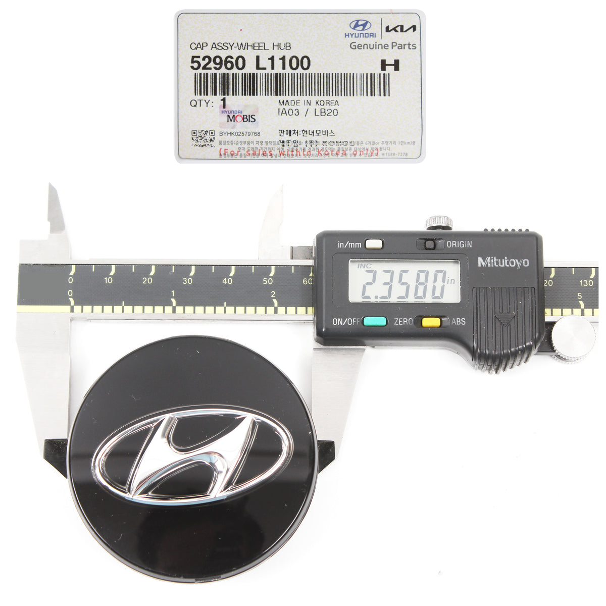 GENUINE 4 Aluminum Wheel Center Caps for 2020-2022 Elantra Ioniq Sonata Tucson