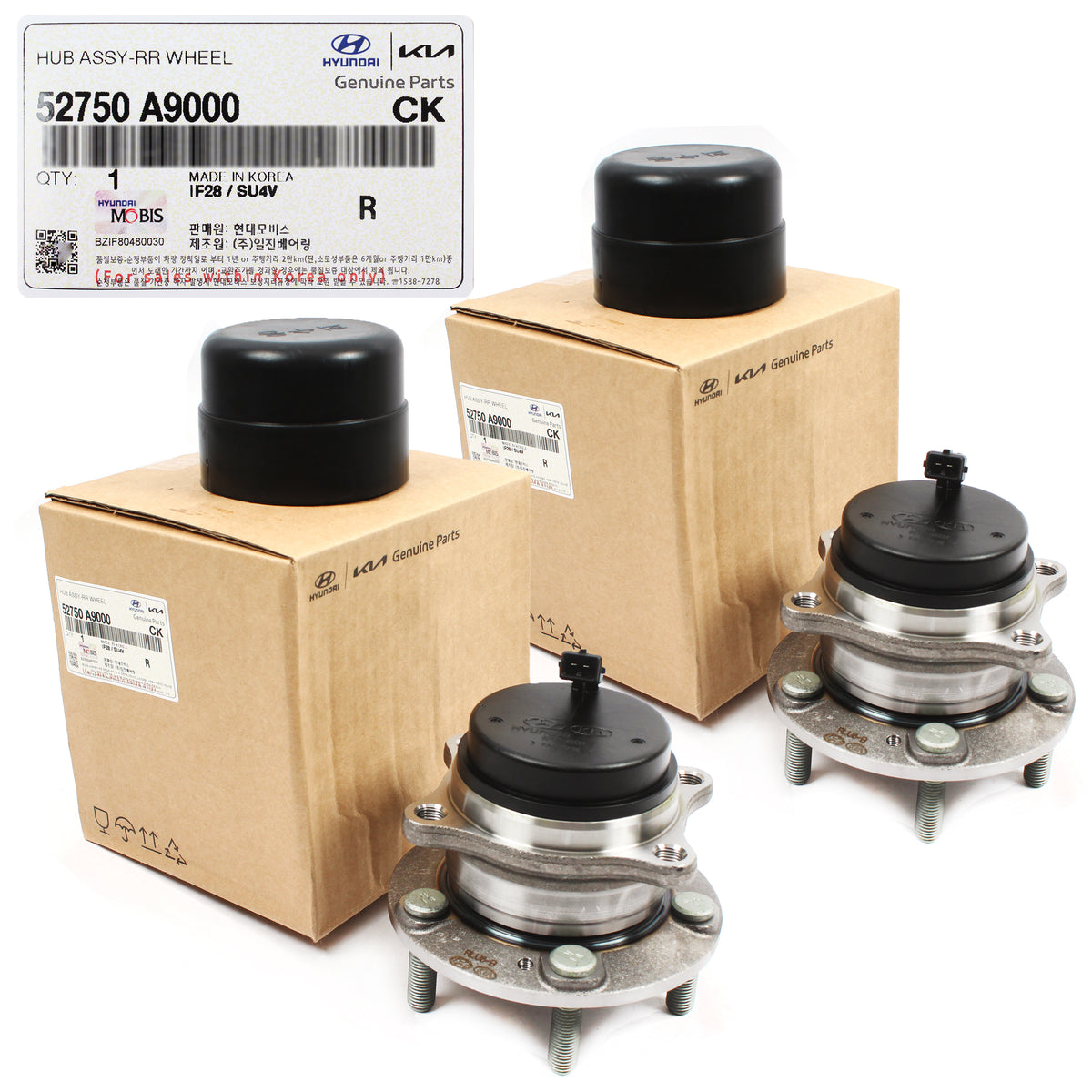 GENUINE Rear Wheel Hub &amp; Bearings 2Set for 2015-2021 Kia Sedona 52750A9000